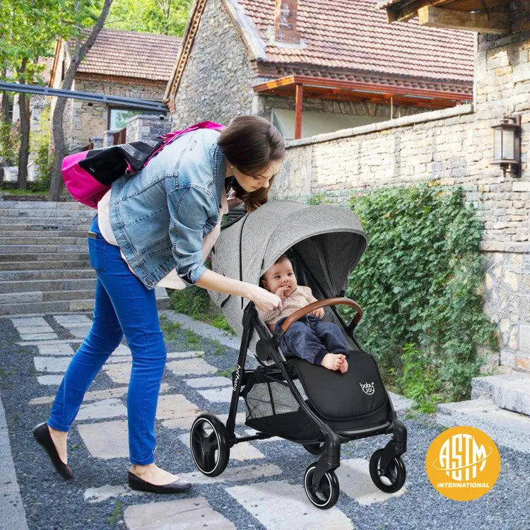 5-Point Harness Lightweight Infant Stroller with Footmuff Cover & Adjustable Backrest