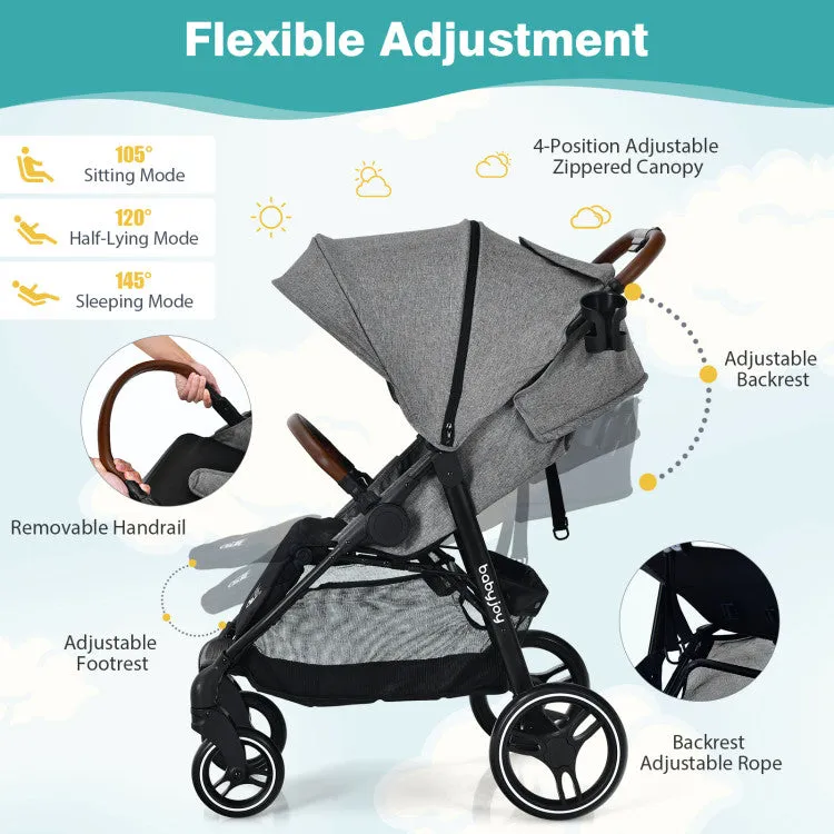 5-Point Harness Lightweight Infant Stroller with Footmuff Cover & Adjustable Backrest