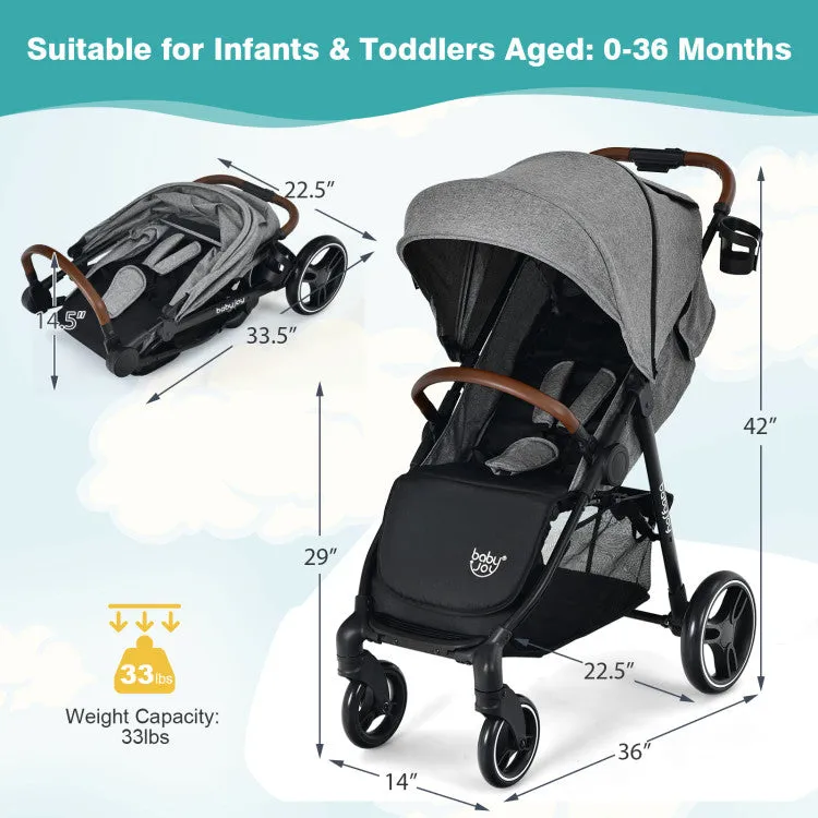 5-Point Harness Lightweight Infant Stroller with Footmuff Cover & Adjustable Backrest