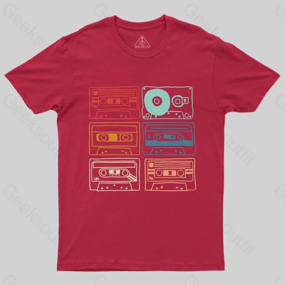 80s 90s Retro Party Costume Cassette Tapes T-Shirt