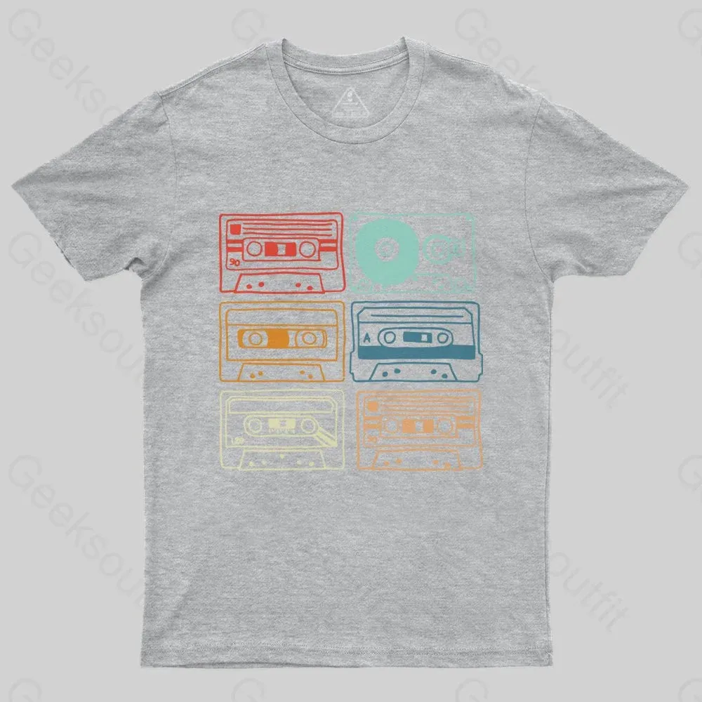 80s 90s Retro Party Costume Cassette Tapes T-Shirt