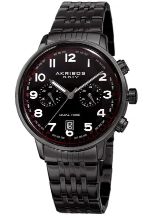 Akribos Xxiv Black Dial Dual Time Men's Watch AK942BK