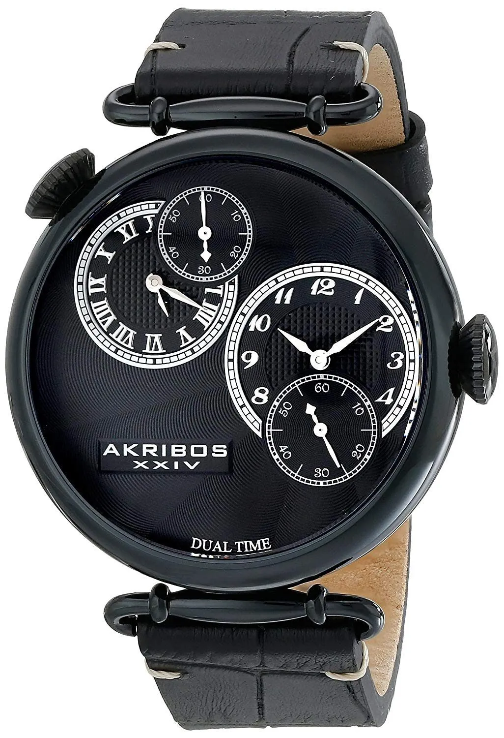 Akribos Xxiv Dual Time Black Dial Men's Watch AK796BK