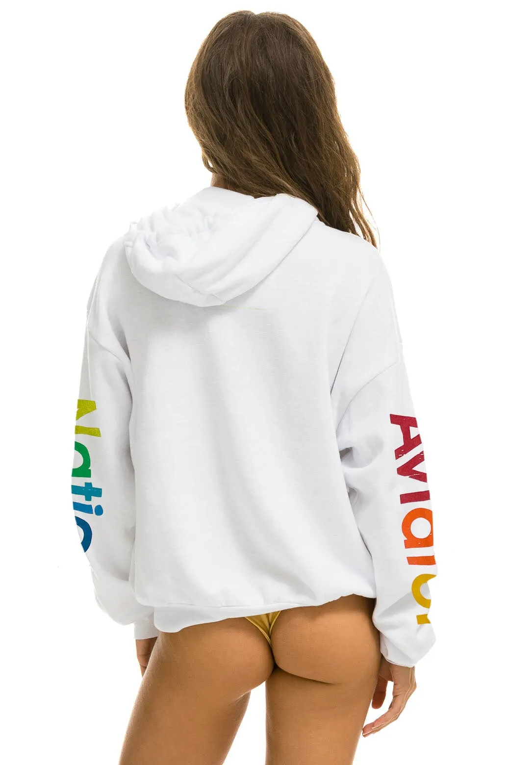 AVIATOR NATION HAIGHT ASHBURY RELAXED PULLOVER HOODIE - WHITE