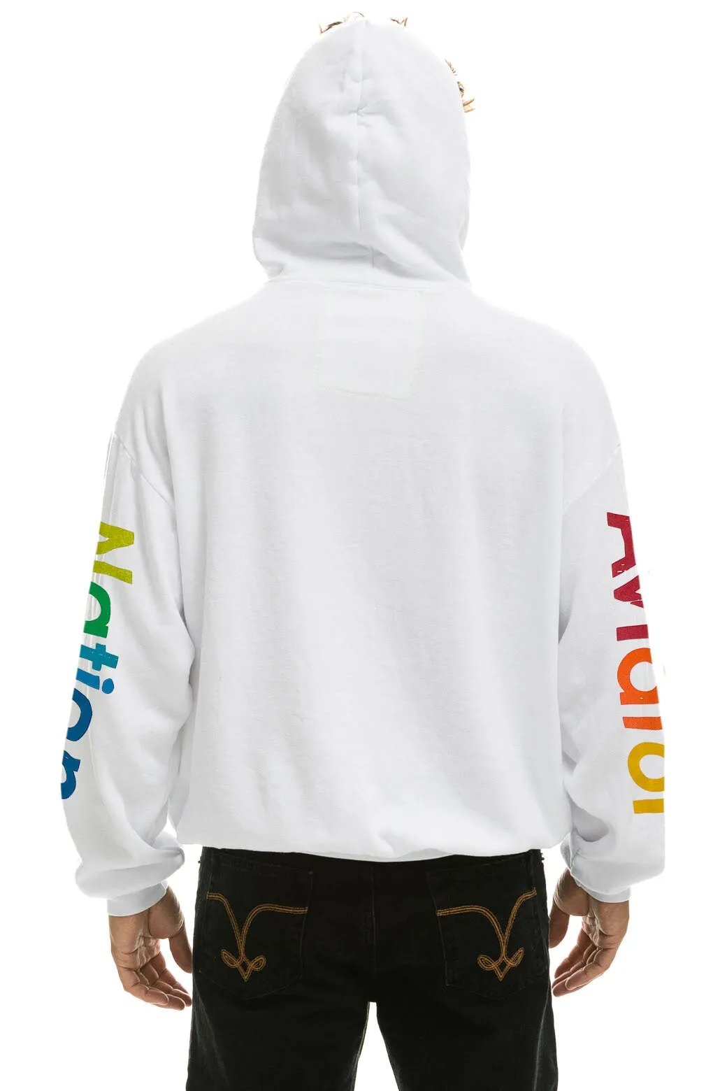 AVIATOR NATION HAIGHT ASHBURY RELAXED PULLOVER HOODIE - WHITE