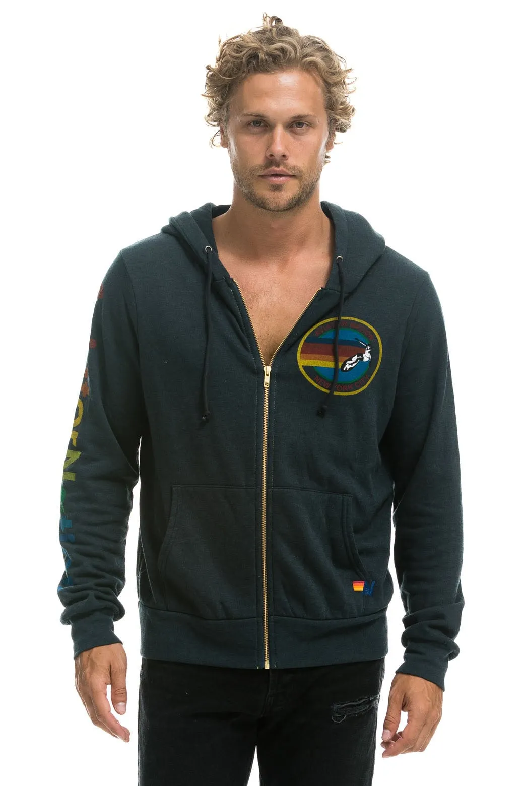 AVIATOR NATION NEW YORK CITY HOODIE - CHARCOAL