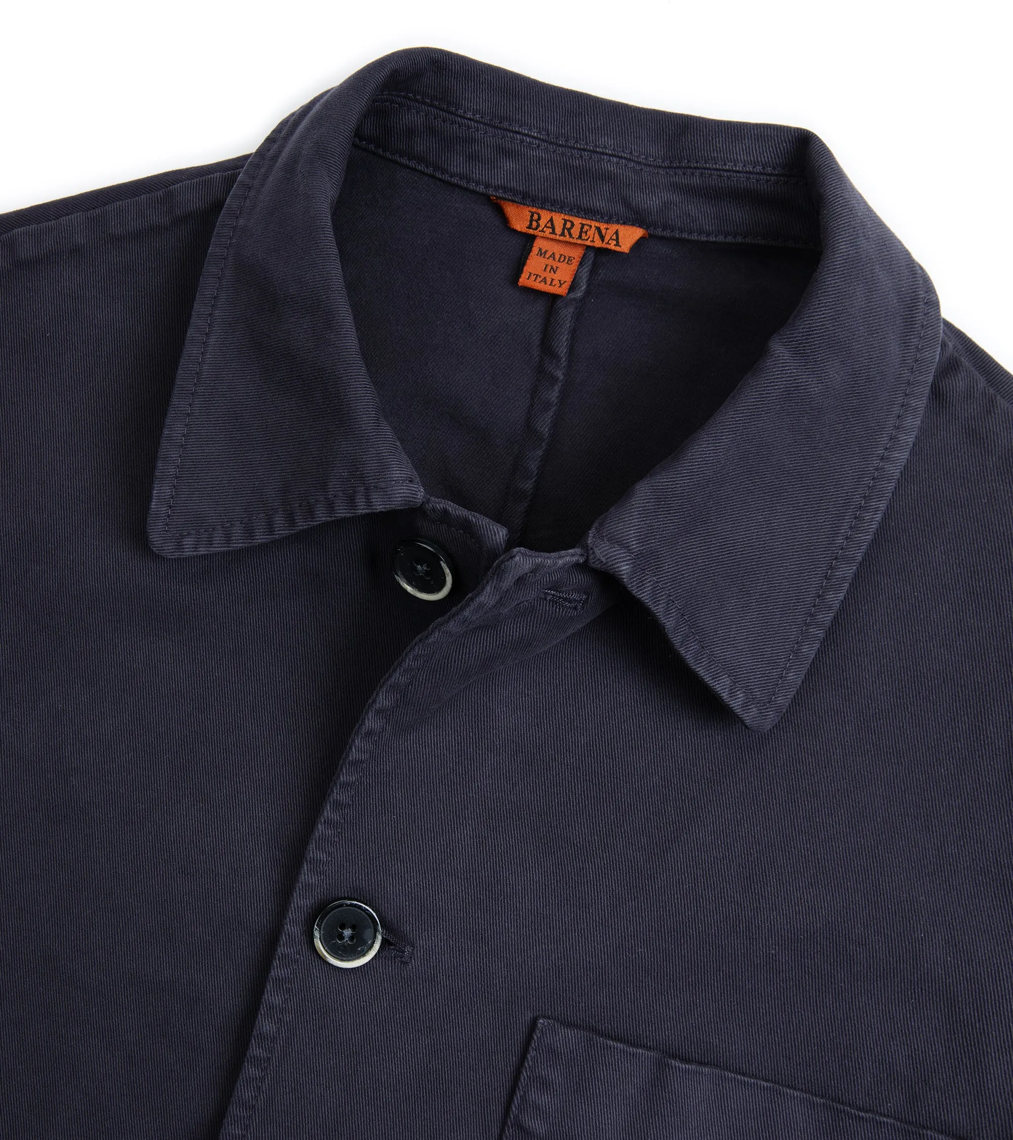 Barena Visal Mante Cotton Twill Overshirt: Navy