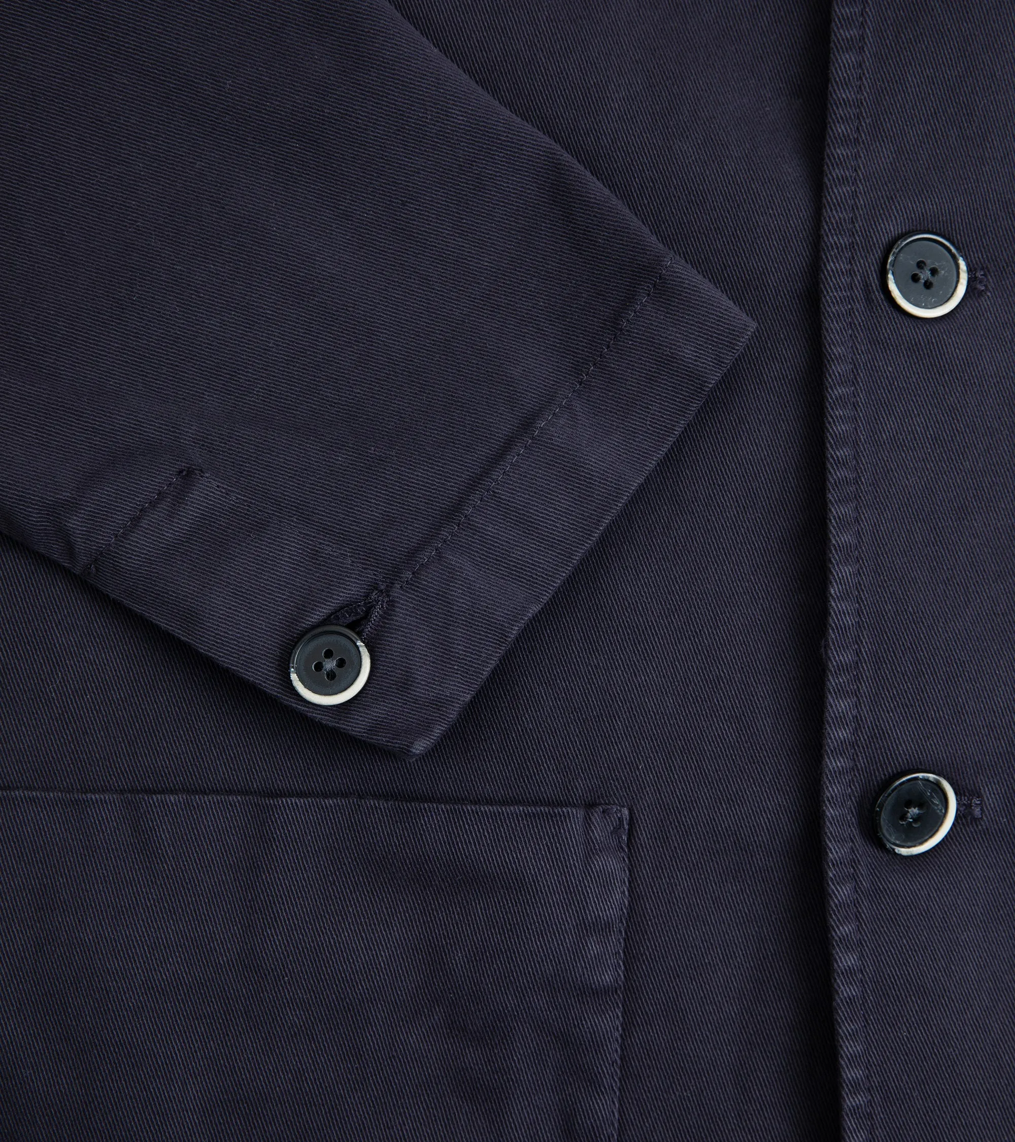 Barena Visal Mante Cotton Twill Overshirt: Navy