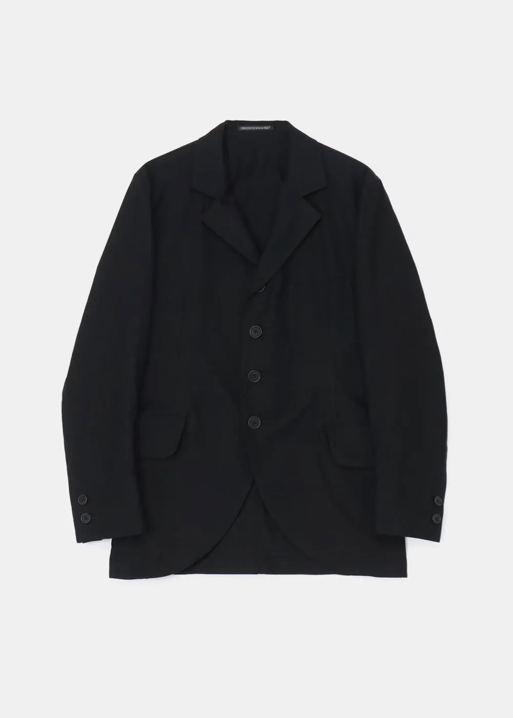 Black 4-Button Twill Jacket