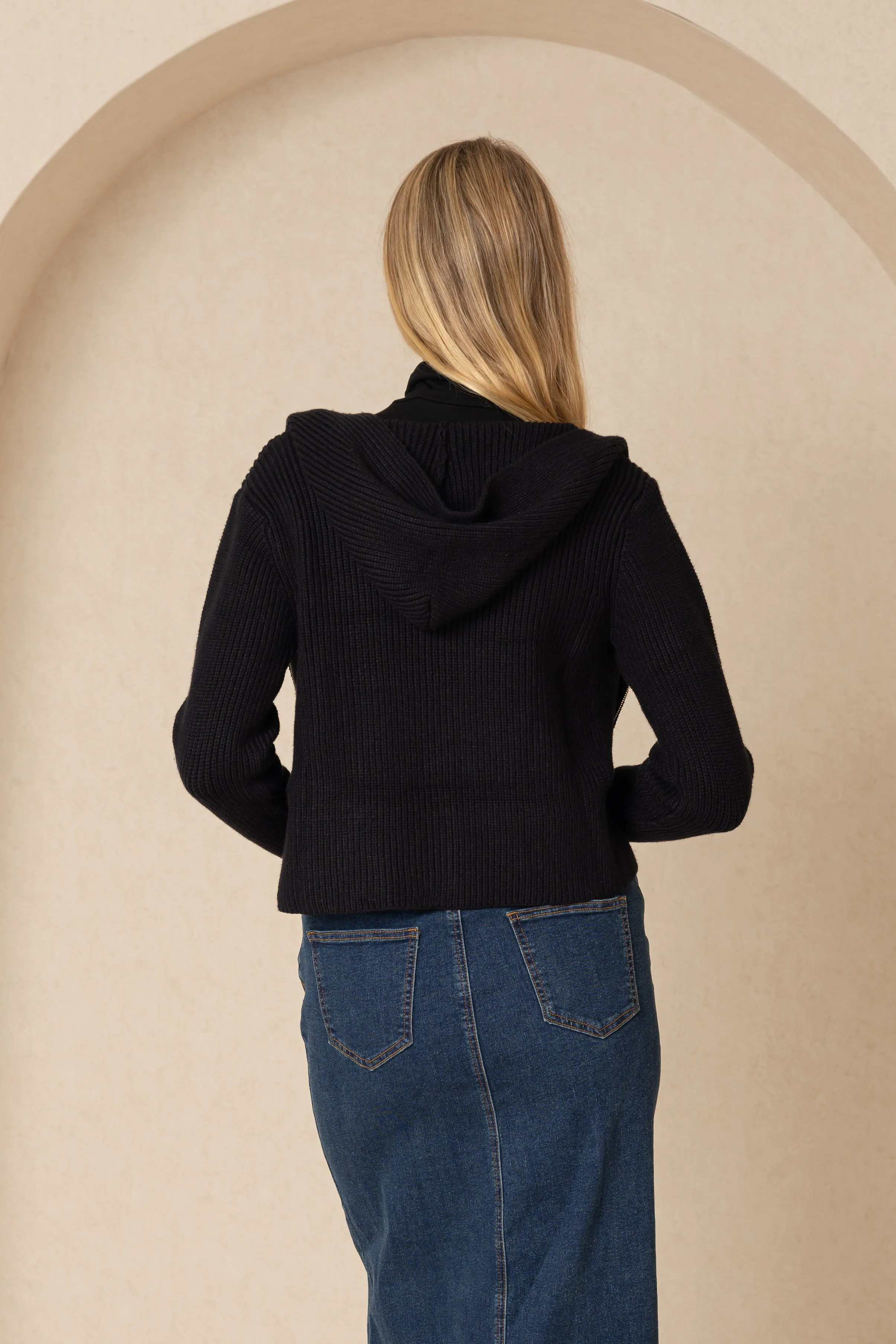 Black Double Zipper Sweater