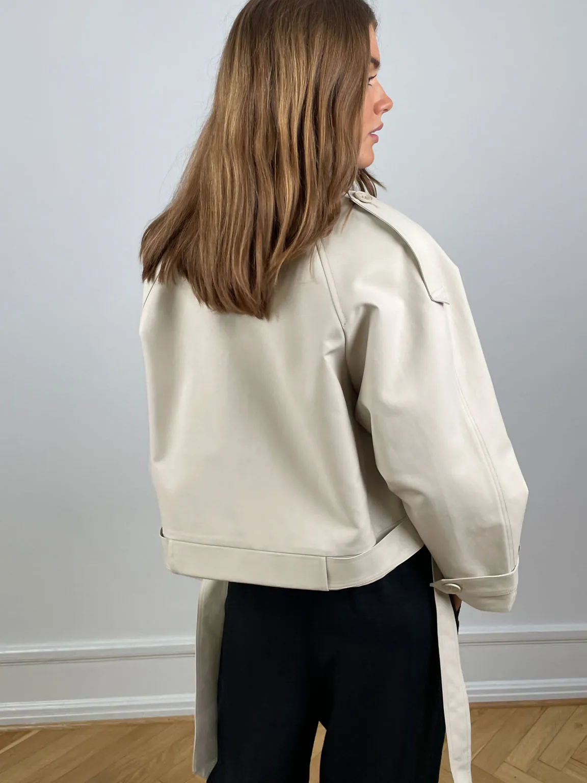 BOBBY CANVAS TRENCH JACKET -  CRÈME