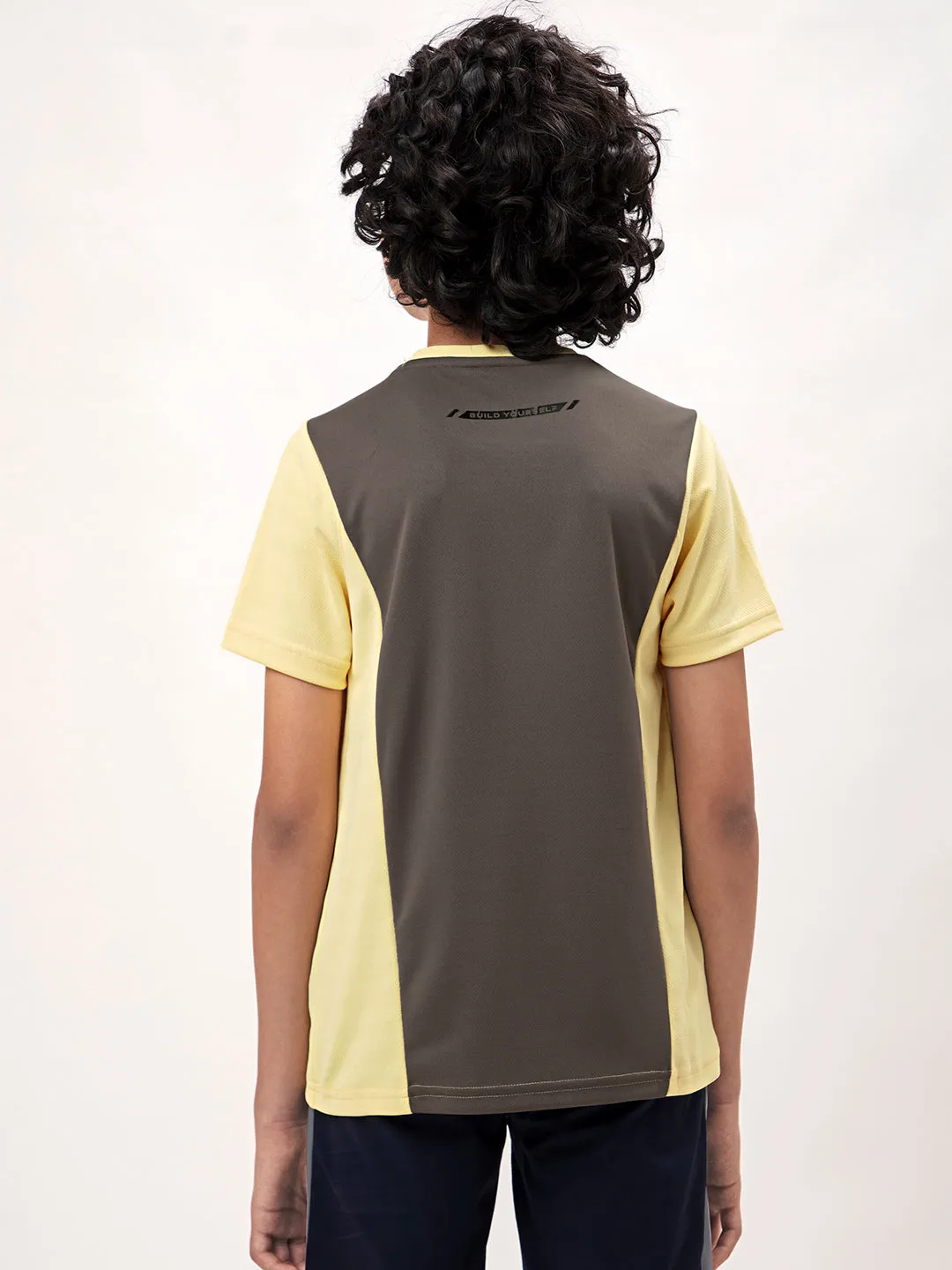 Boys Colorblock Slim Fit Crew Neck T-shirt with TECHNO COOL 