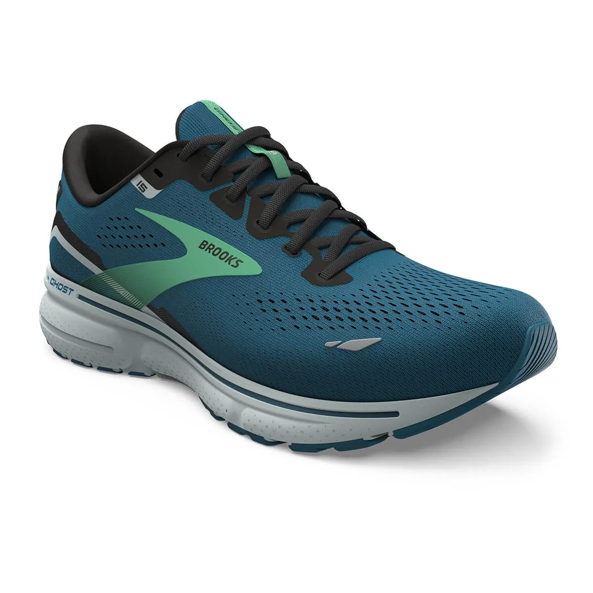 Brooks Ghost 15 Mens | Moroccan Blue/black/spring Bud