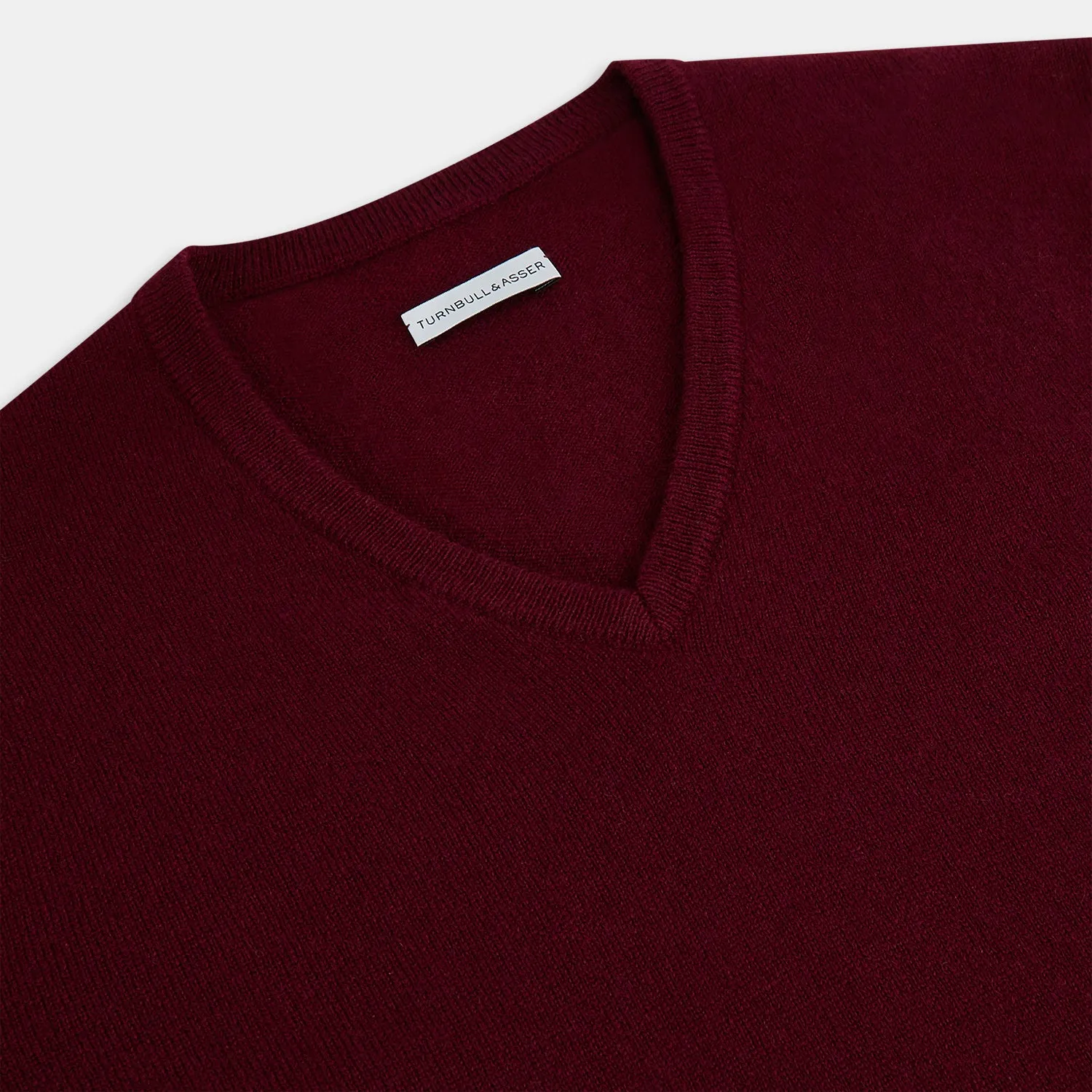 Burgundy Cashmere V-neck Jumper