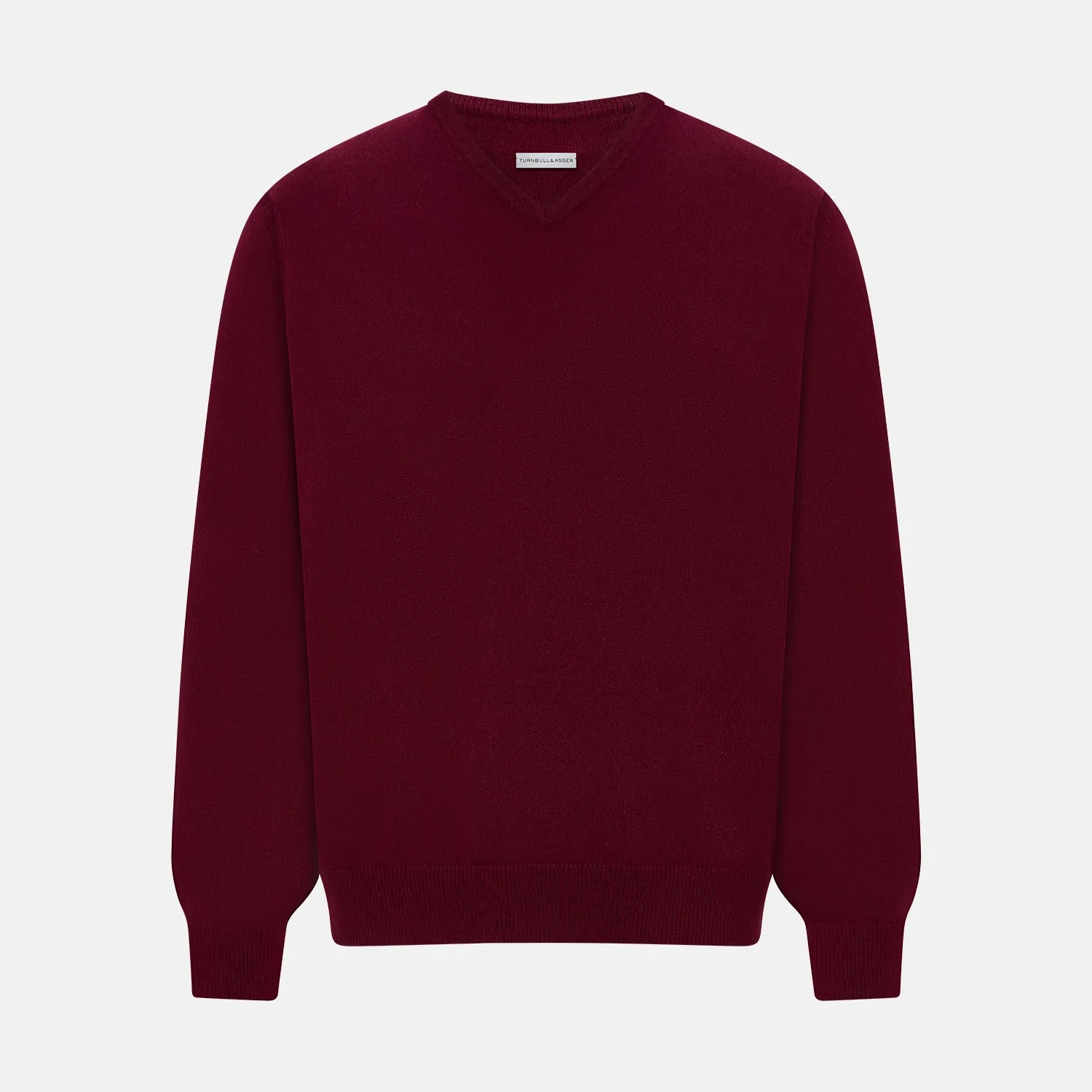 Burgundy Cashmere V-neck Jumper