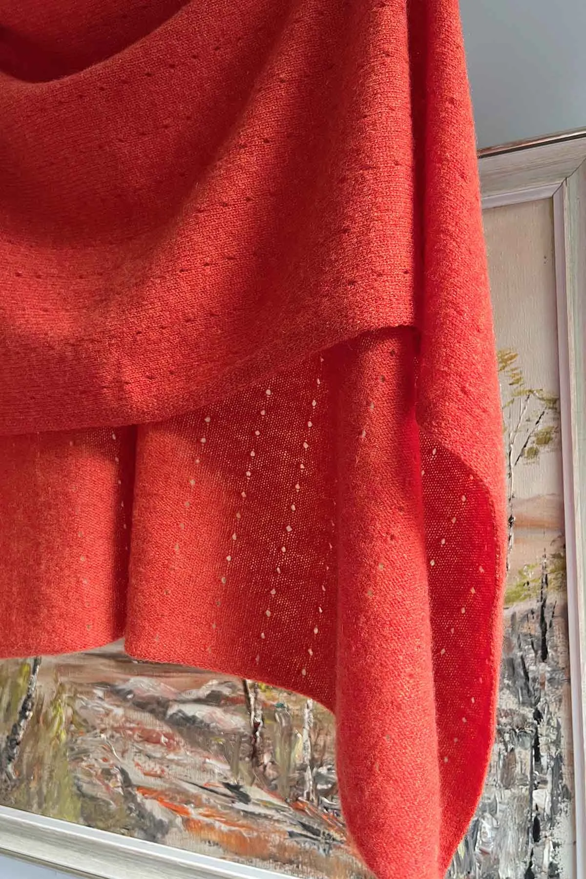 Burnt orange cashmere poncho Multiway