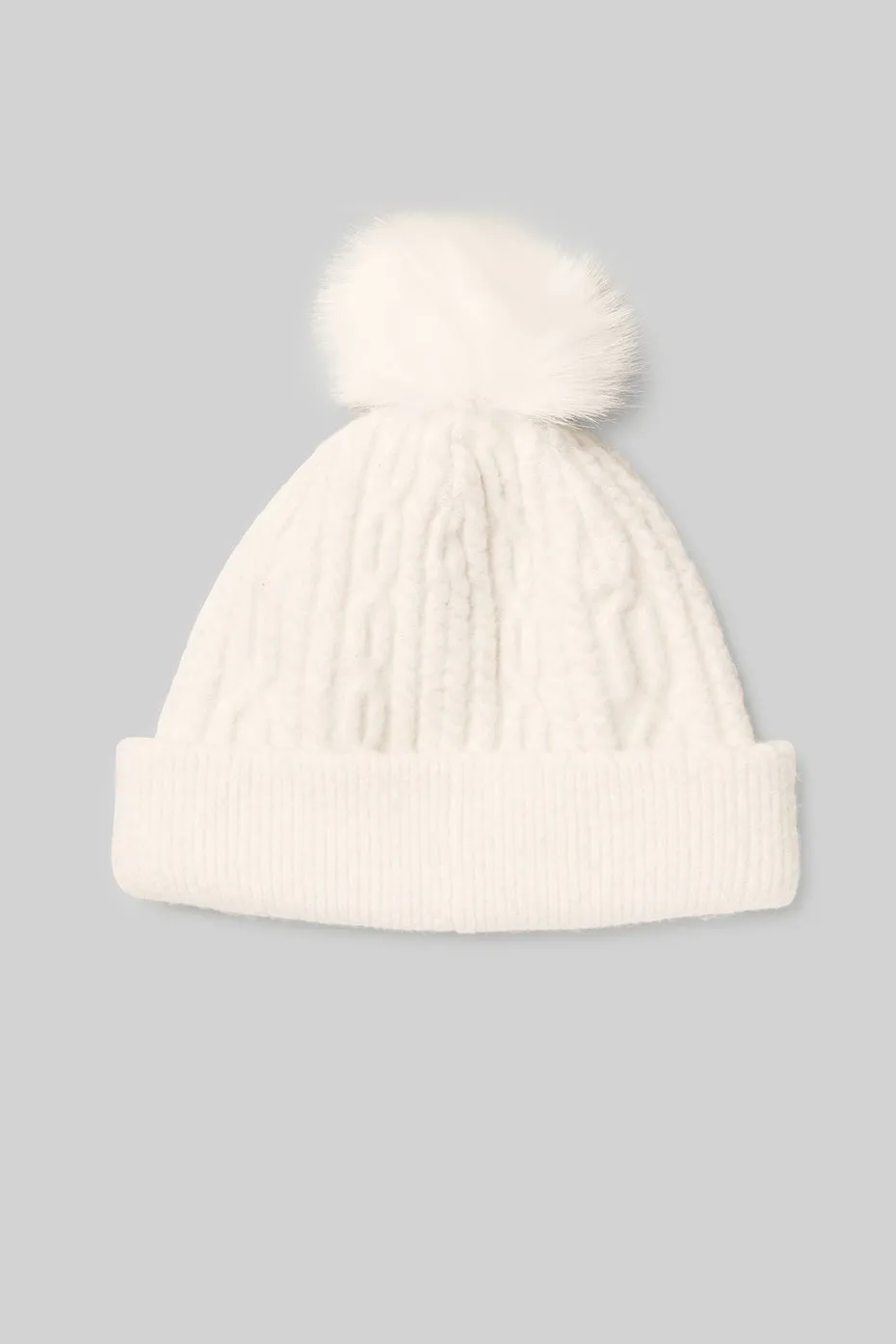 Cable Knit Beanie - Ivory