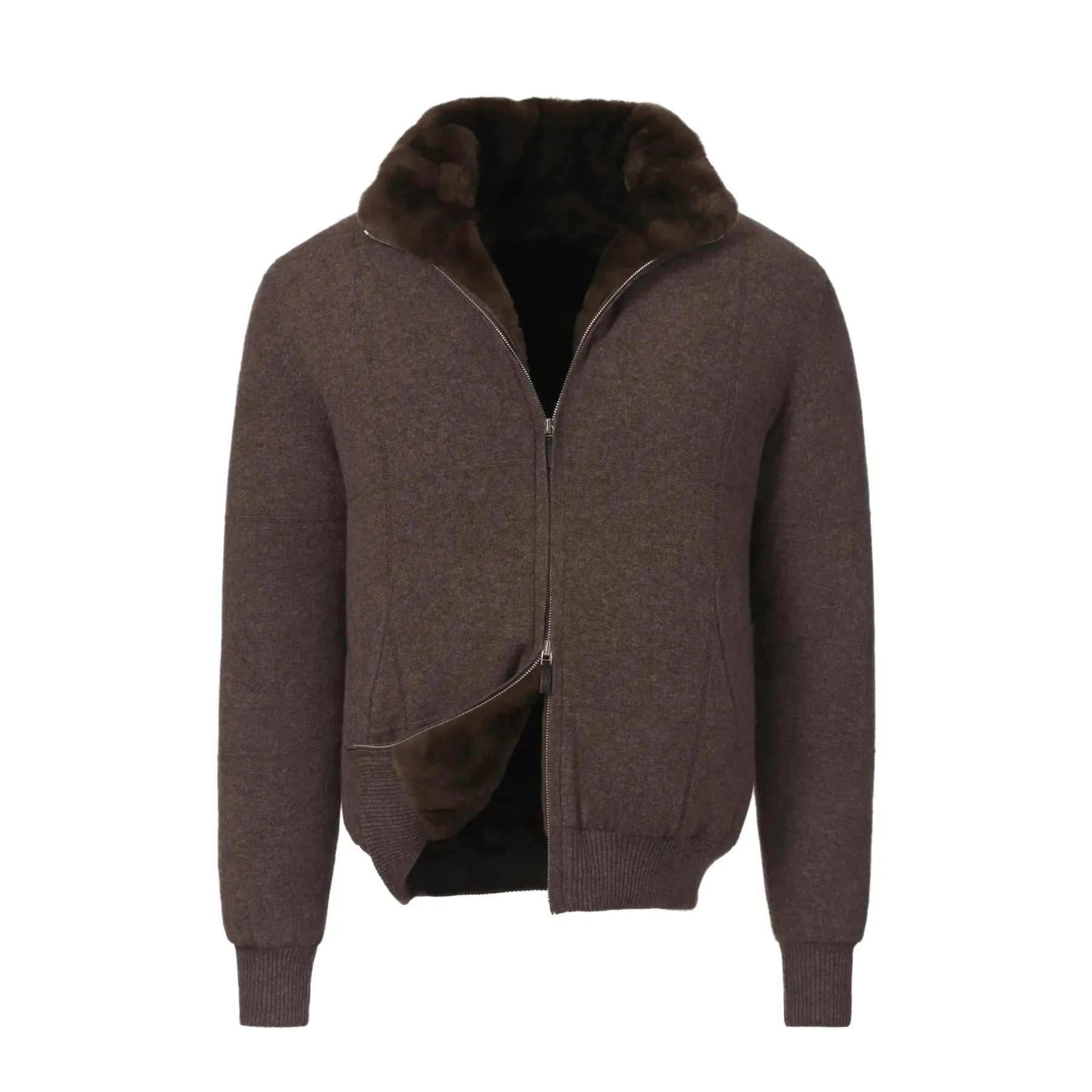 Cashmere Bomber with Fur