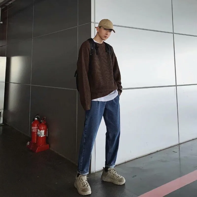 Casual Knitted Oversized Male Sweater