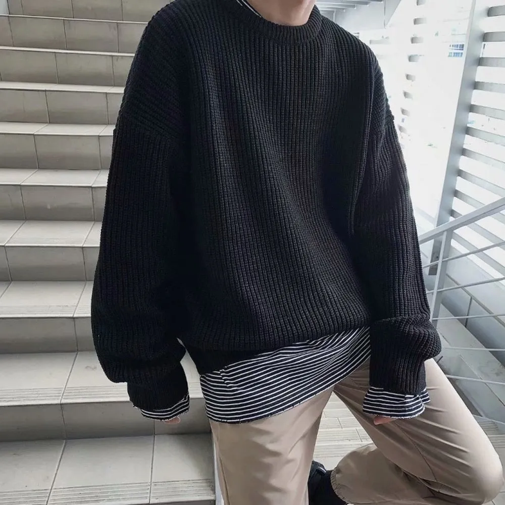 Casual Knitted Oversized Male Sweater