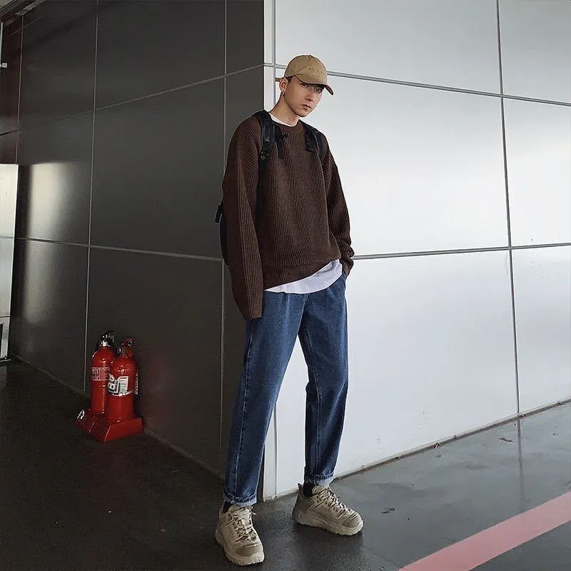 Casual Knitted Oversized Male Sweater