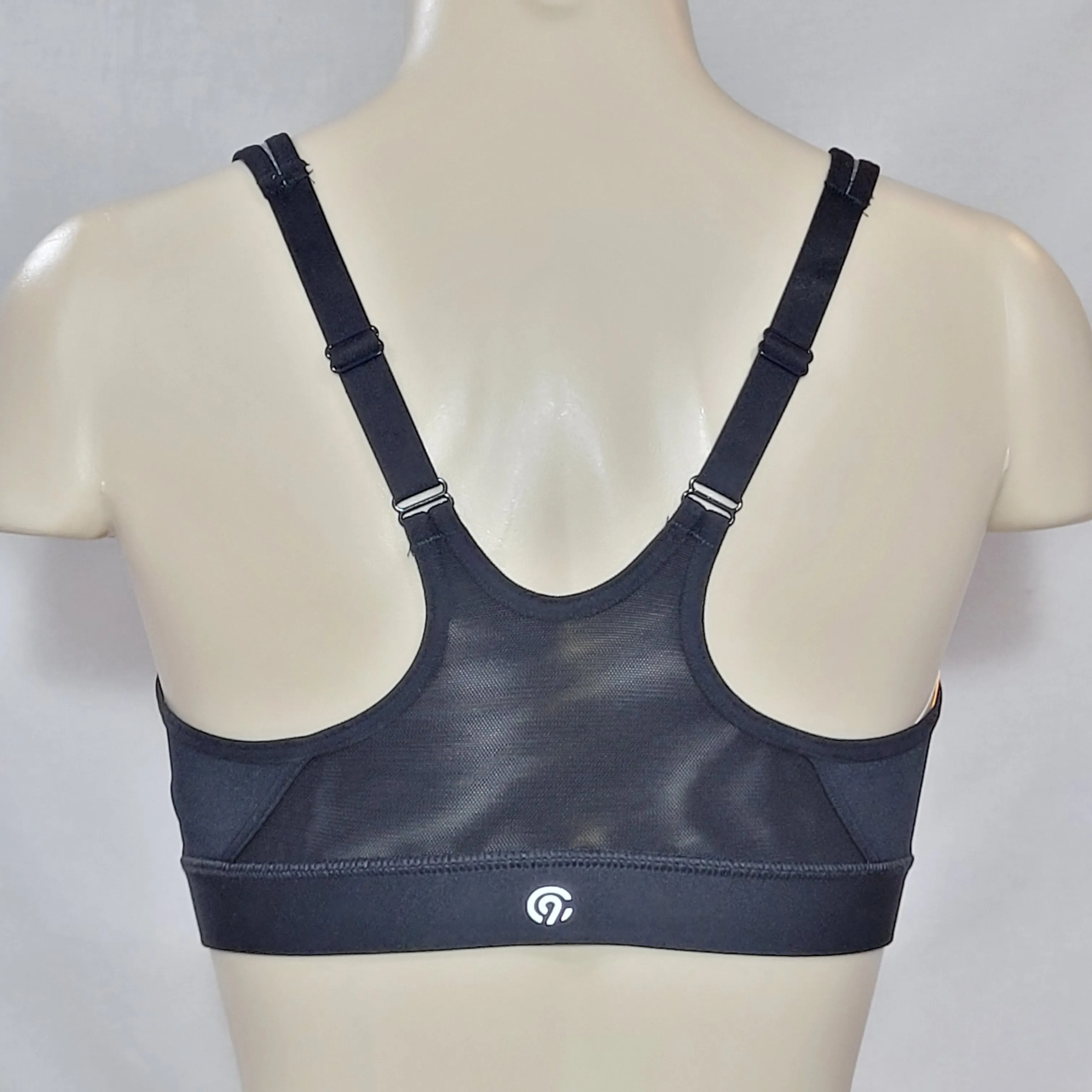 Champion N9643 Power Shape Max Zip Front Wire Free Sports Bra SMALL Gray