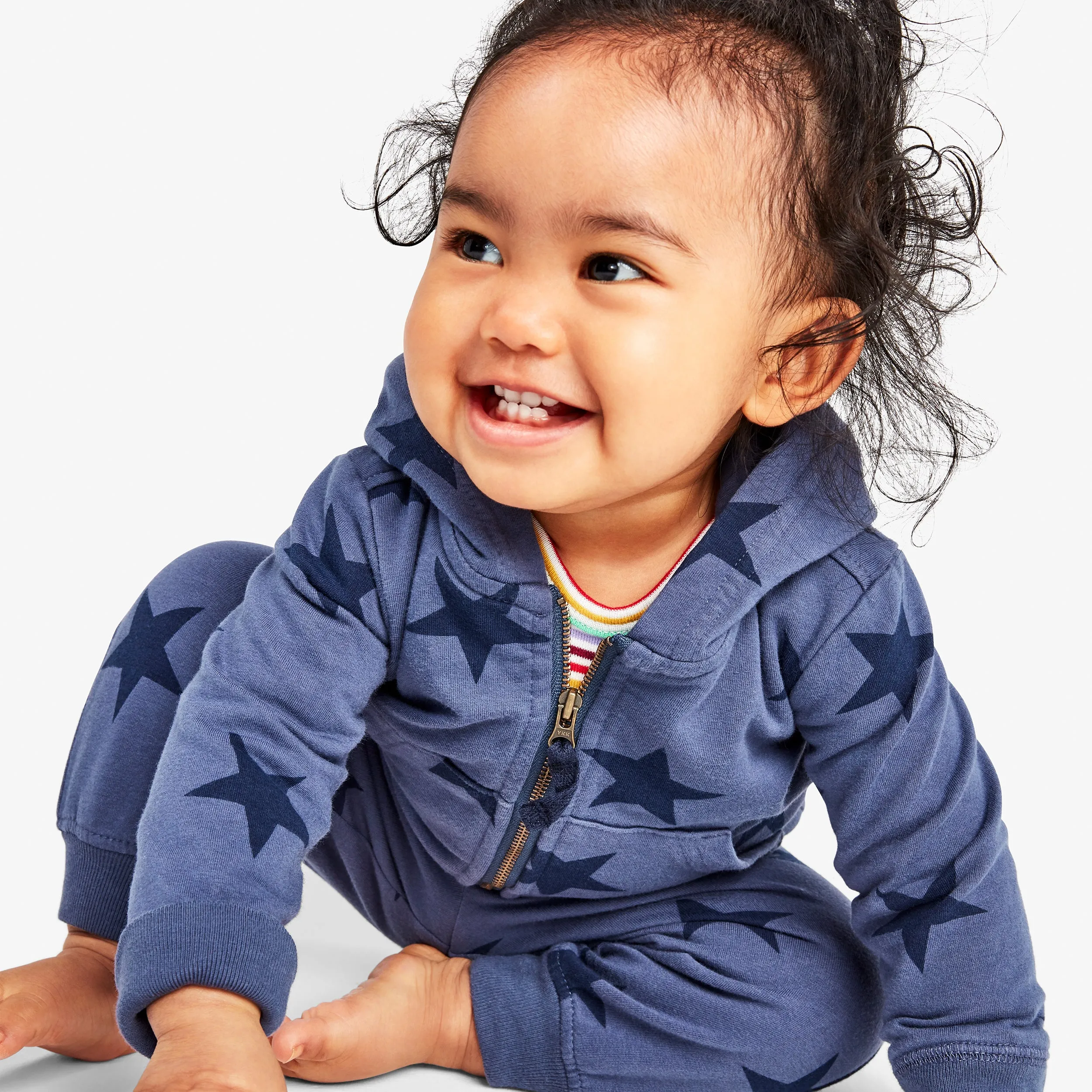 Clearance baby zip hoodie in bold stars