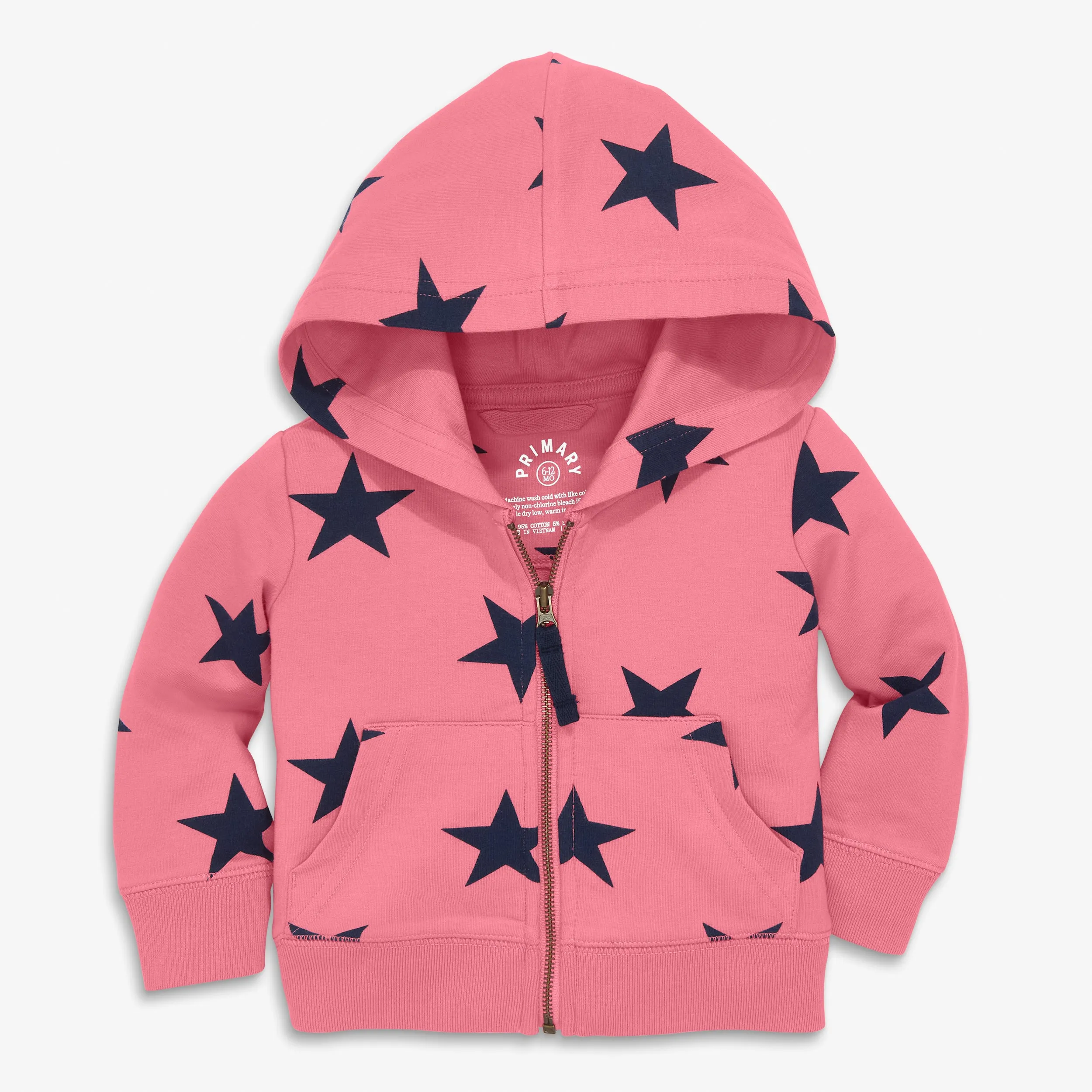 Clearance baby zip hoodie in bold stars