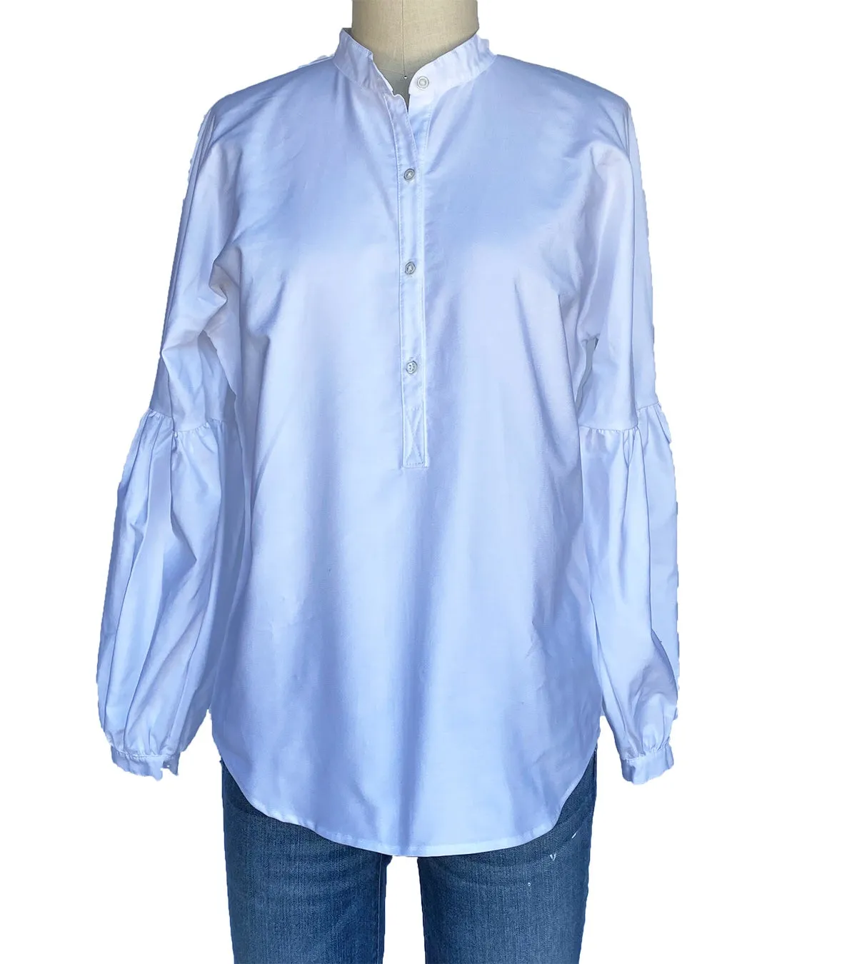 Cotton Balloon Sleeve Shirt