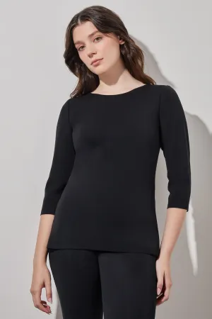 Crew Neck Tunic - Knit, Black