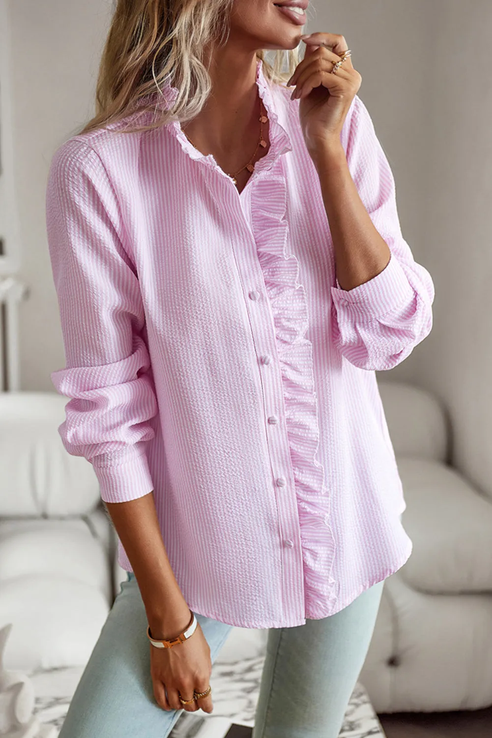 Daisy Ruffled Long Sleeve Shirt