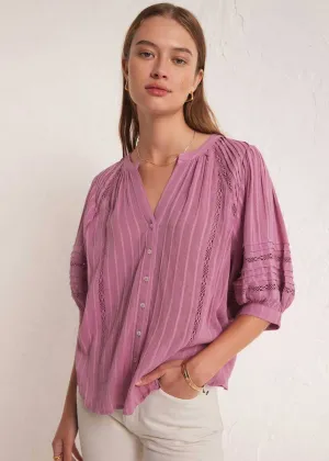 Elliot Lace Inset Top - Dusty Orchid