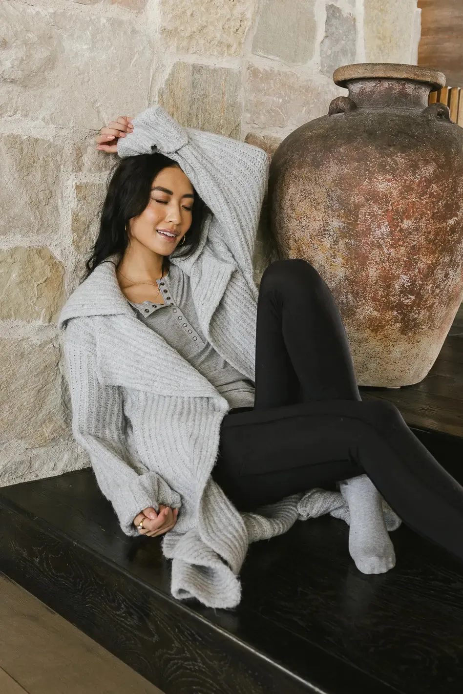 Emily Long Cardigan in Grey