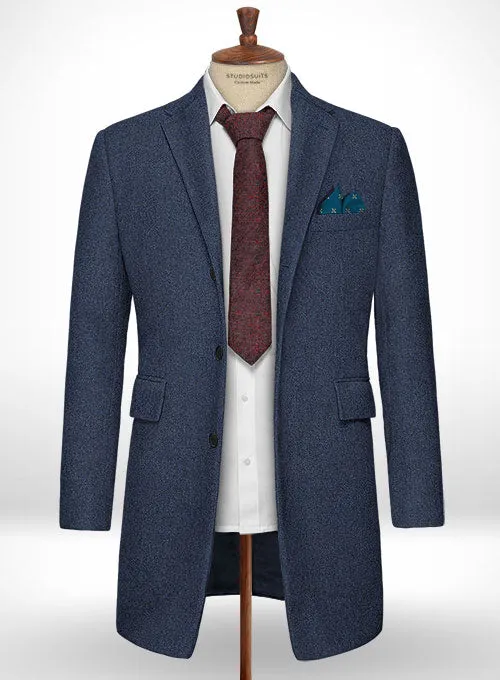 Empire Blue Tweed Overcoat