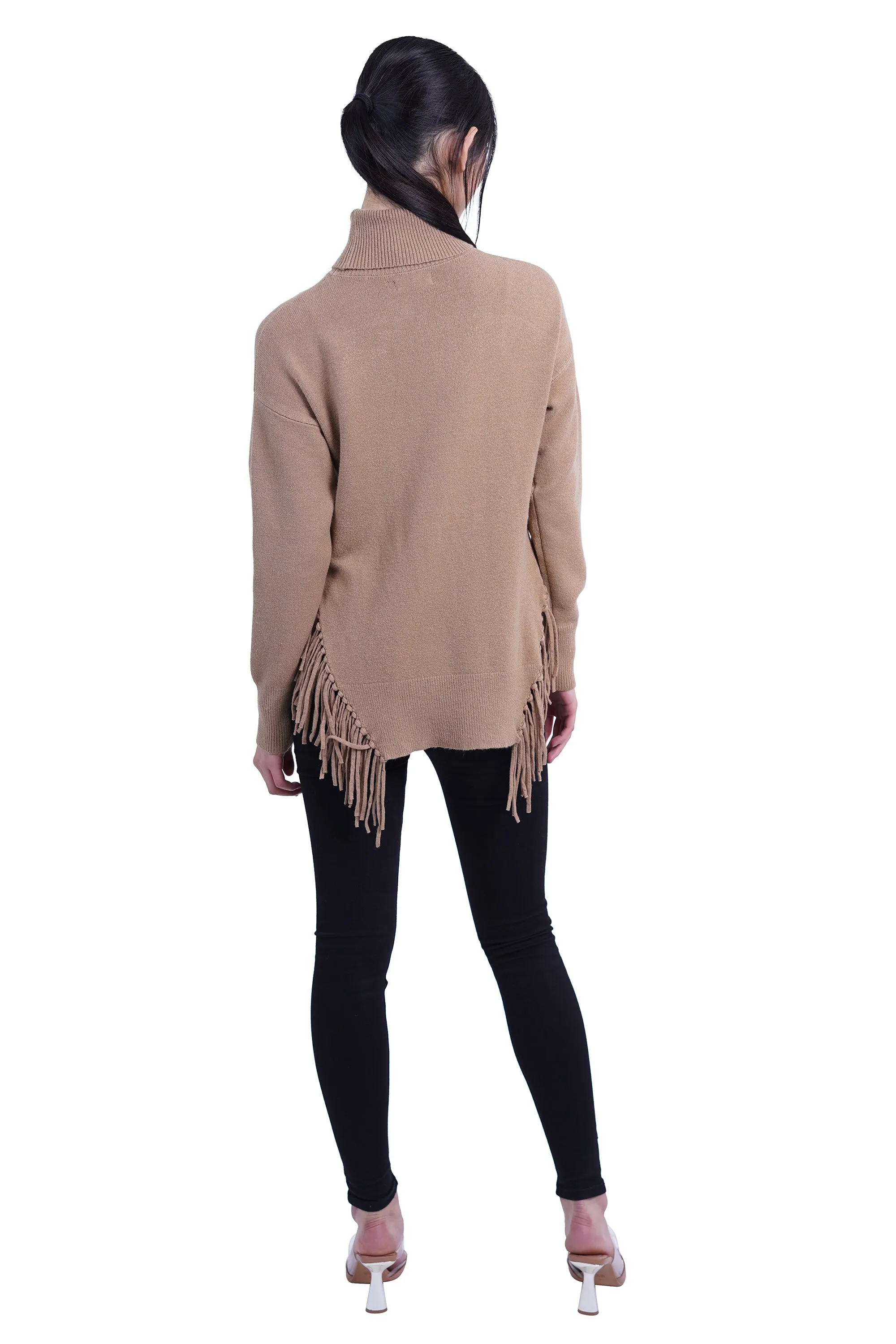 Fringe Turtleneck Sweater