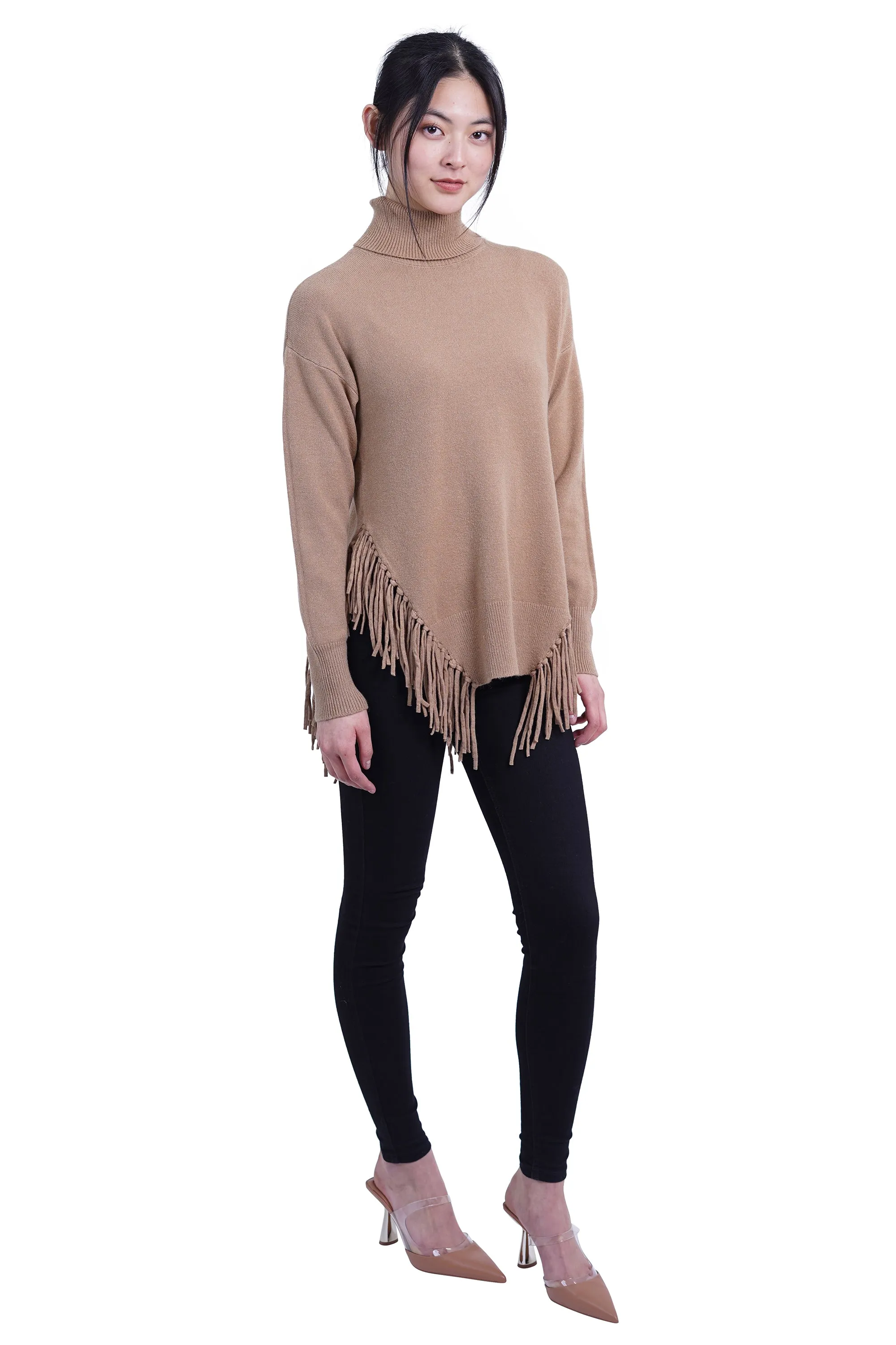 Fringe Turtleneck Sweater