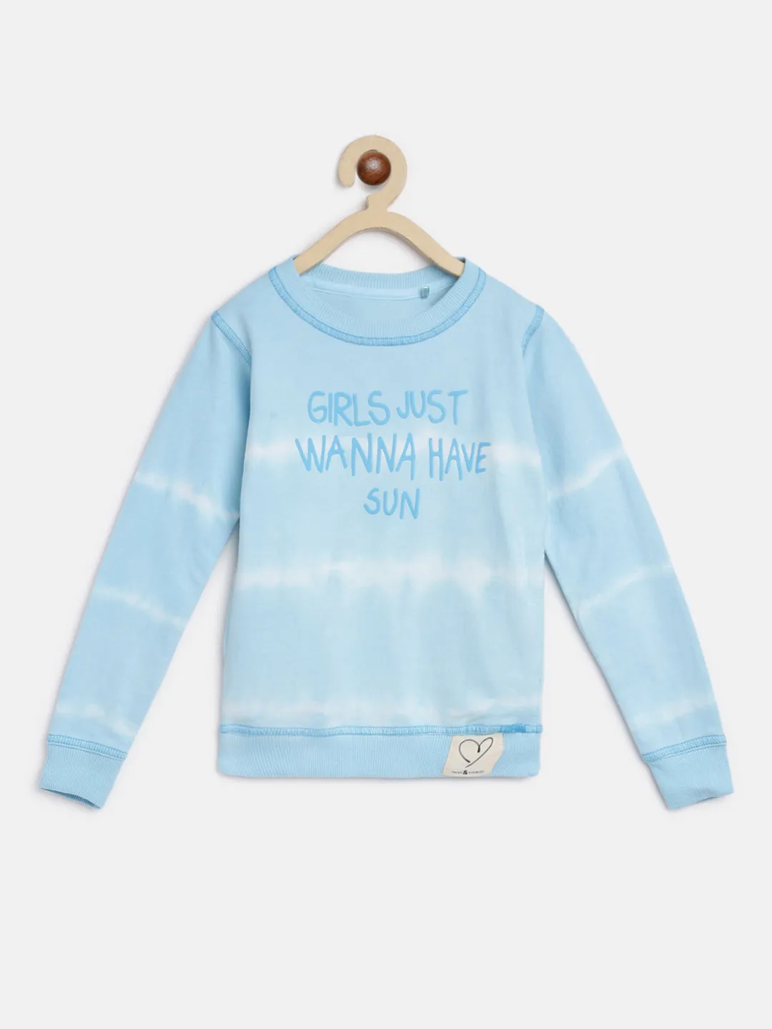 Girls Light Blue Cotton Sweatshirt