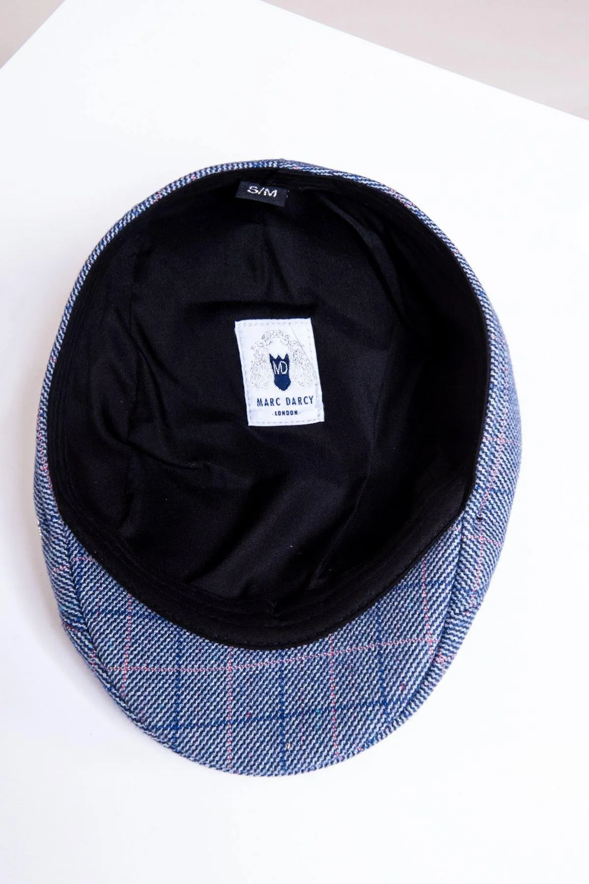 HARRY - Blue Tweed Check Flat Cap