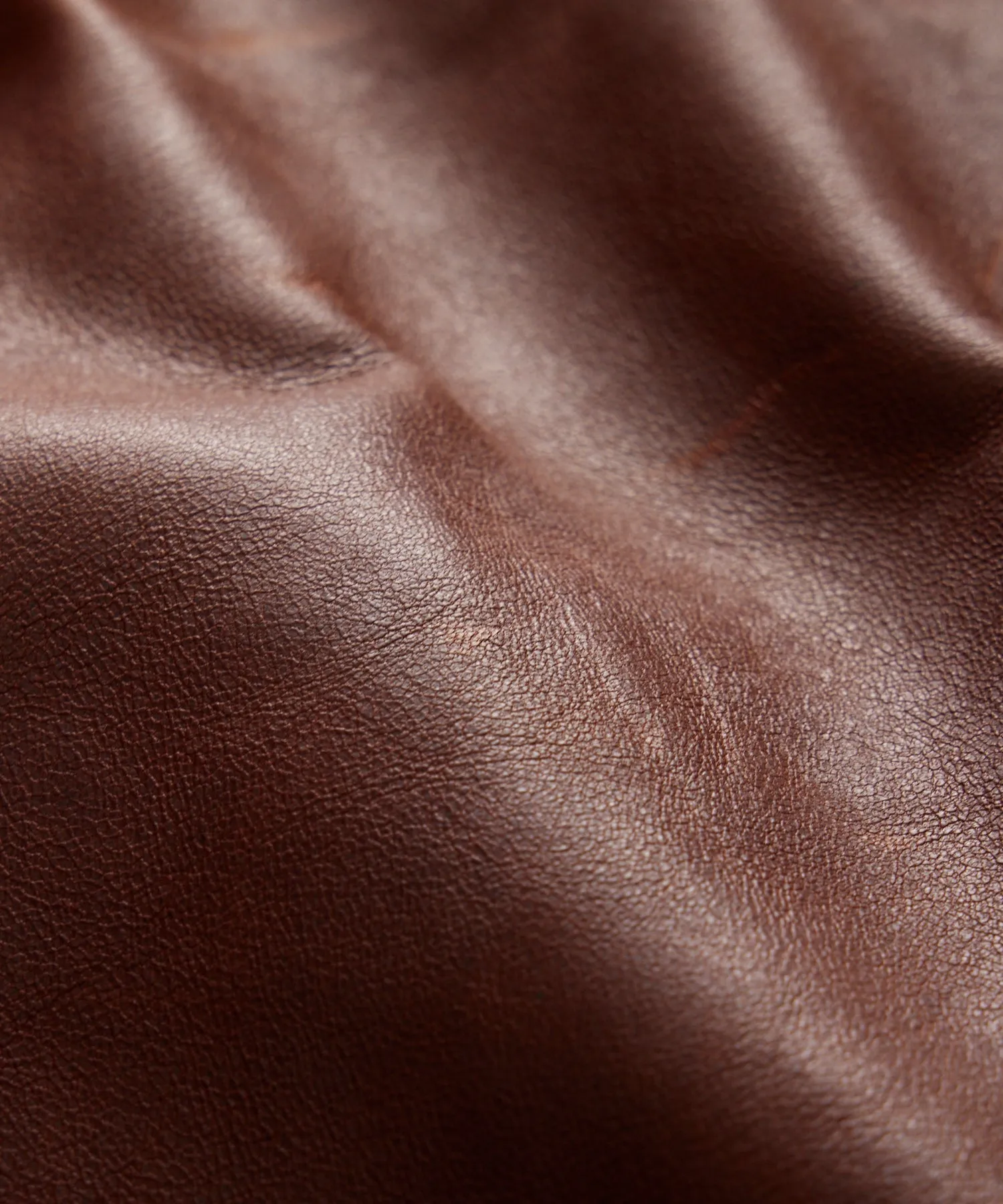 Italian Burnished Leather Dean Jacket in Brown