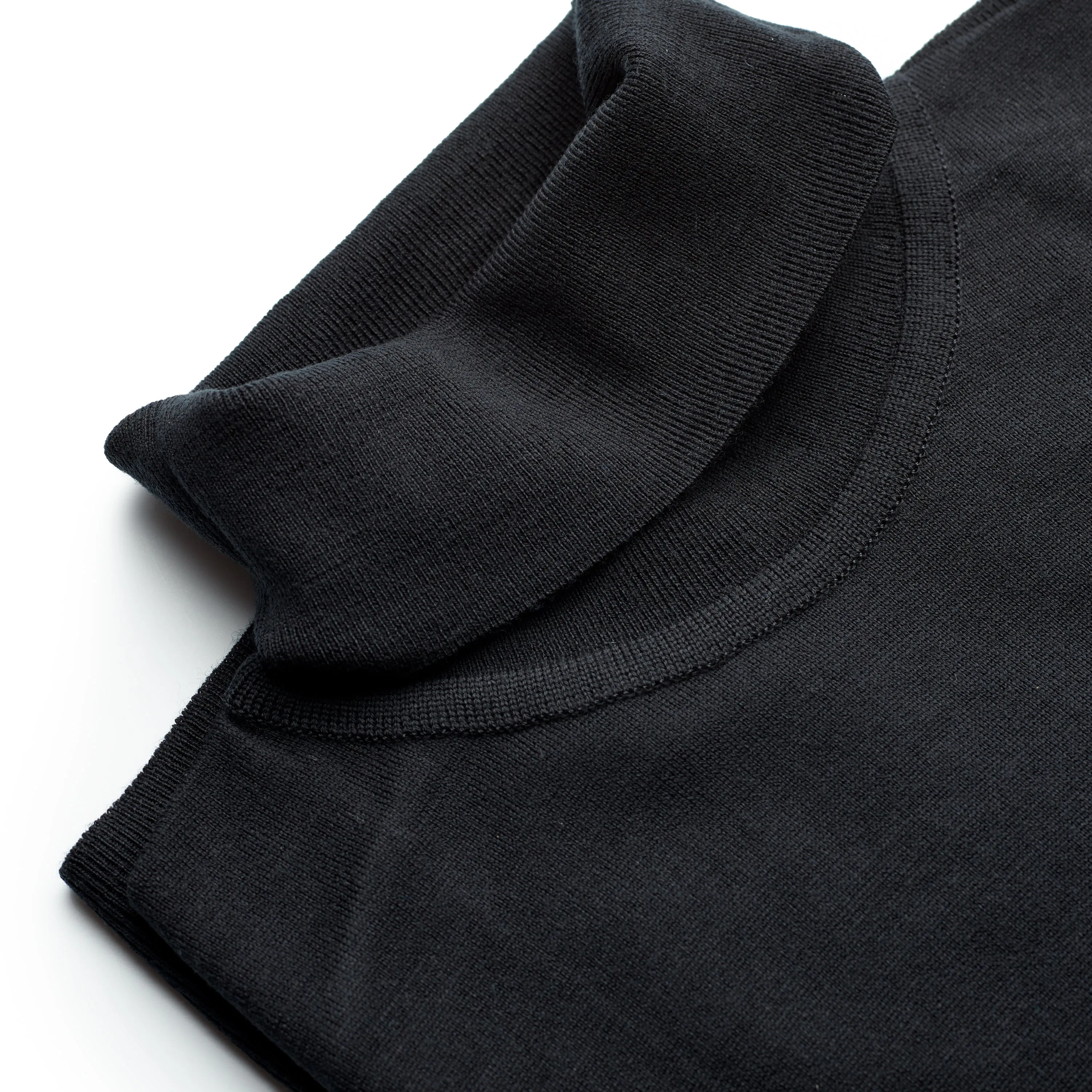 John Smedley Richards Merino Wool Black Pullover