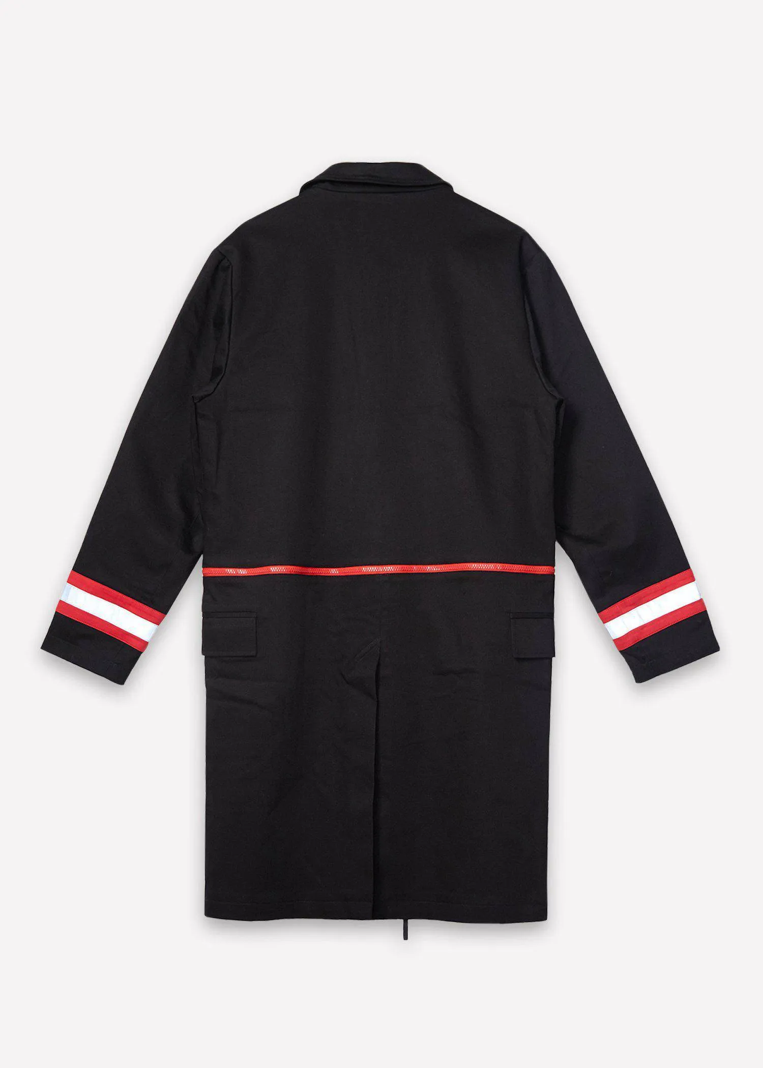 Konus Men's Twill Coat with Reflective Tape in Black