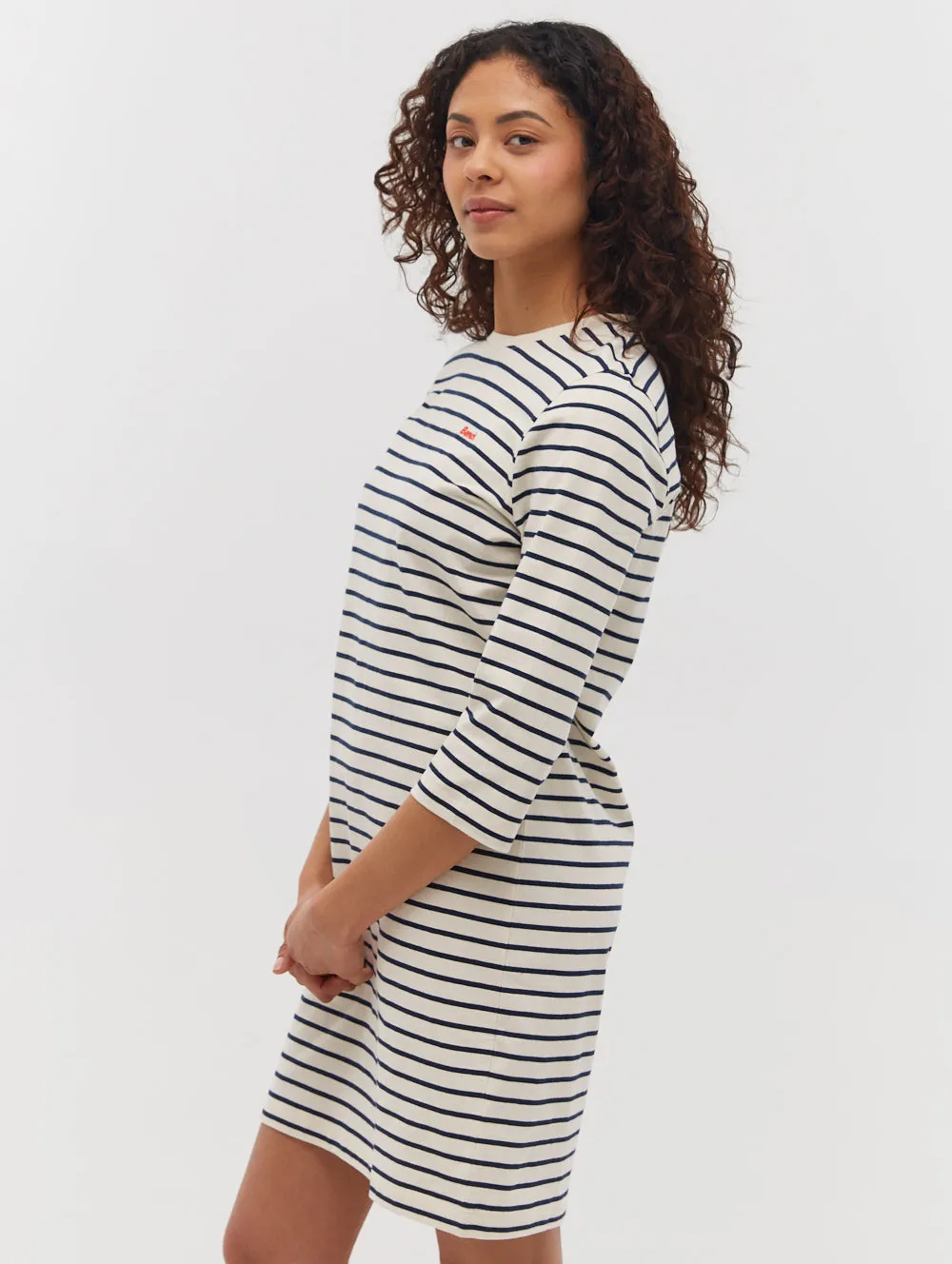 Mab Striped 3/4 Sleeve Dress