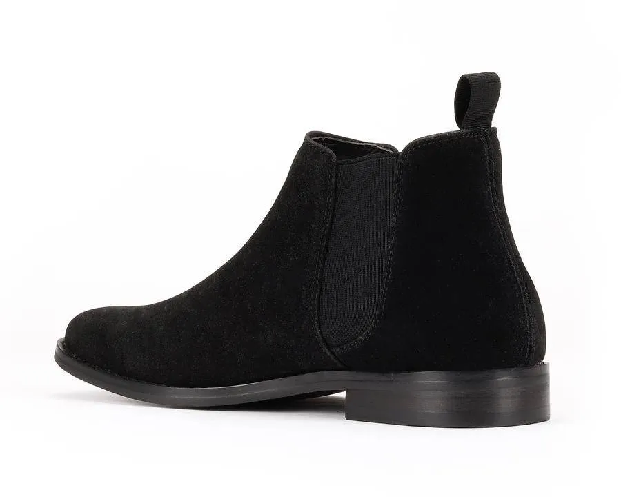 Men's Black Suede Chelsea Boot