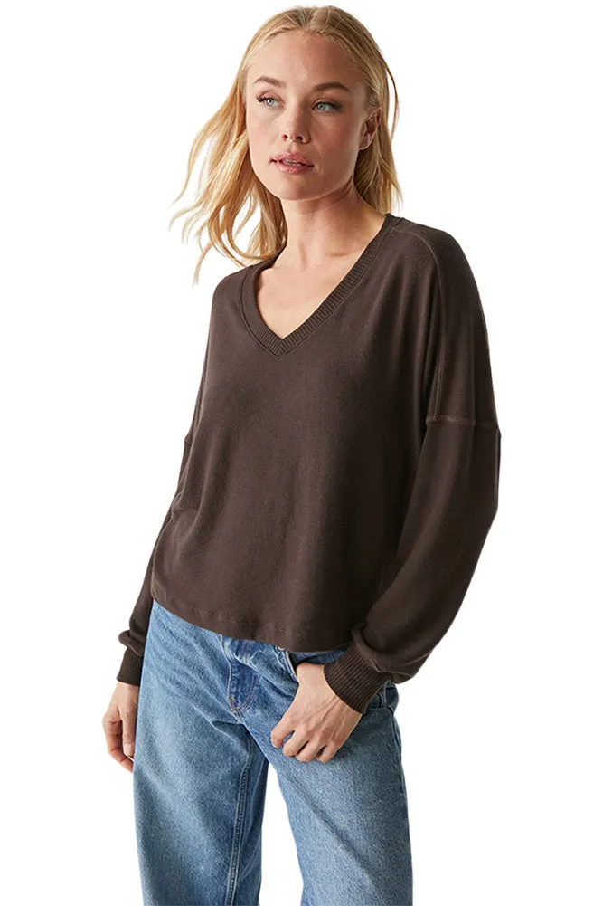 Michael Stars Vic Relaxed V-neck Pullover in Java