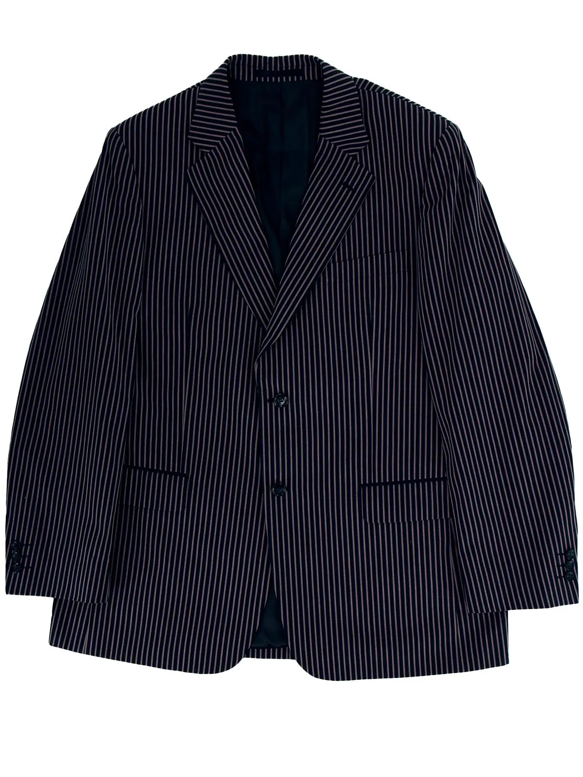 Navy Blue Vintage Striped Boating Jacket