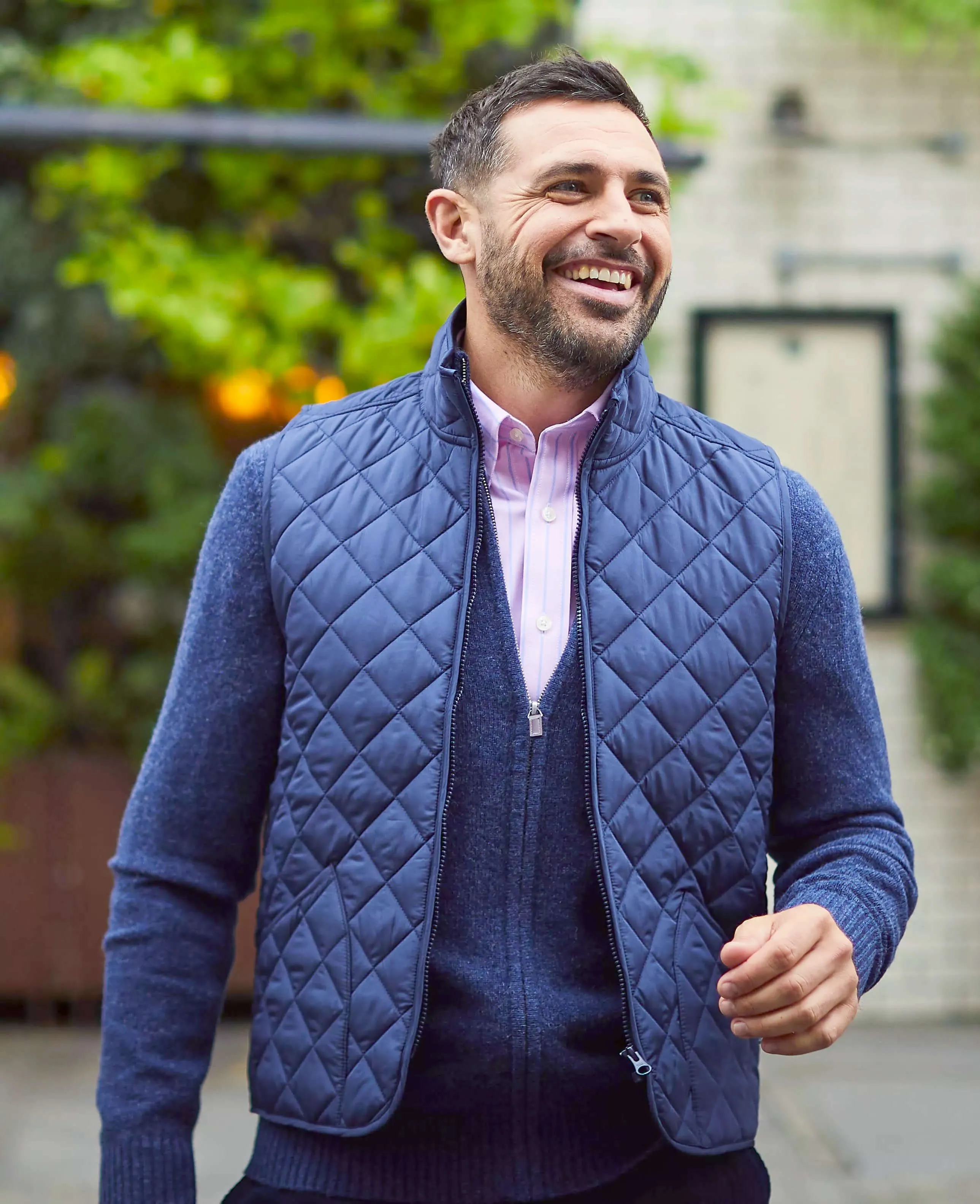 Navy Quilted Gilet