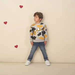 OR - Kids 'Medium beige' WIth Animal Style Fantasy Print Fleece Sweatshirt OR561