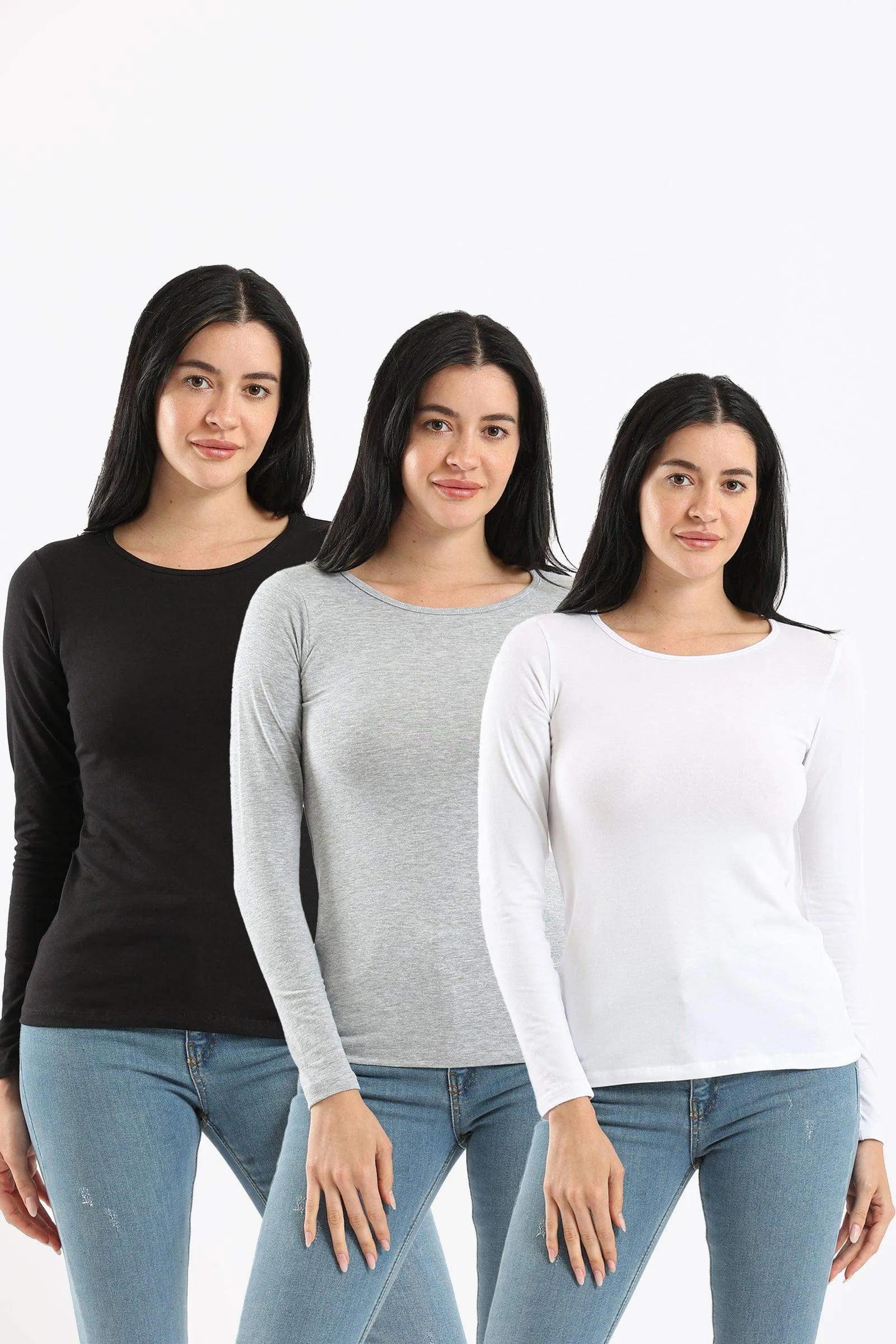 Pack of 3 Round Neck Long Sleeves Top