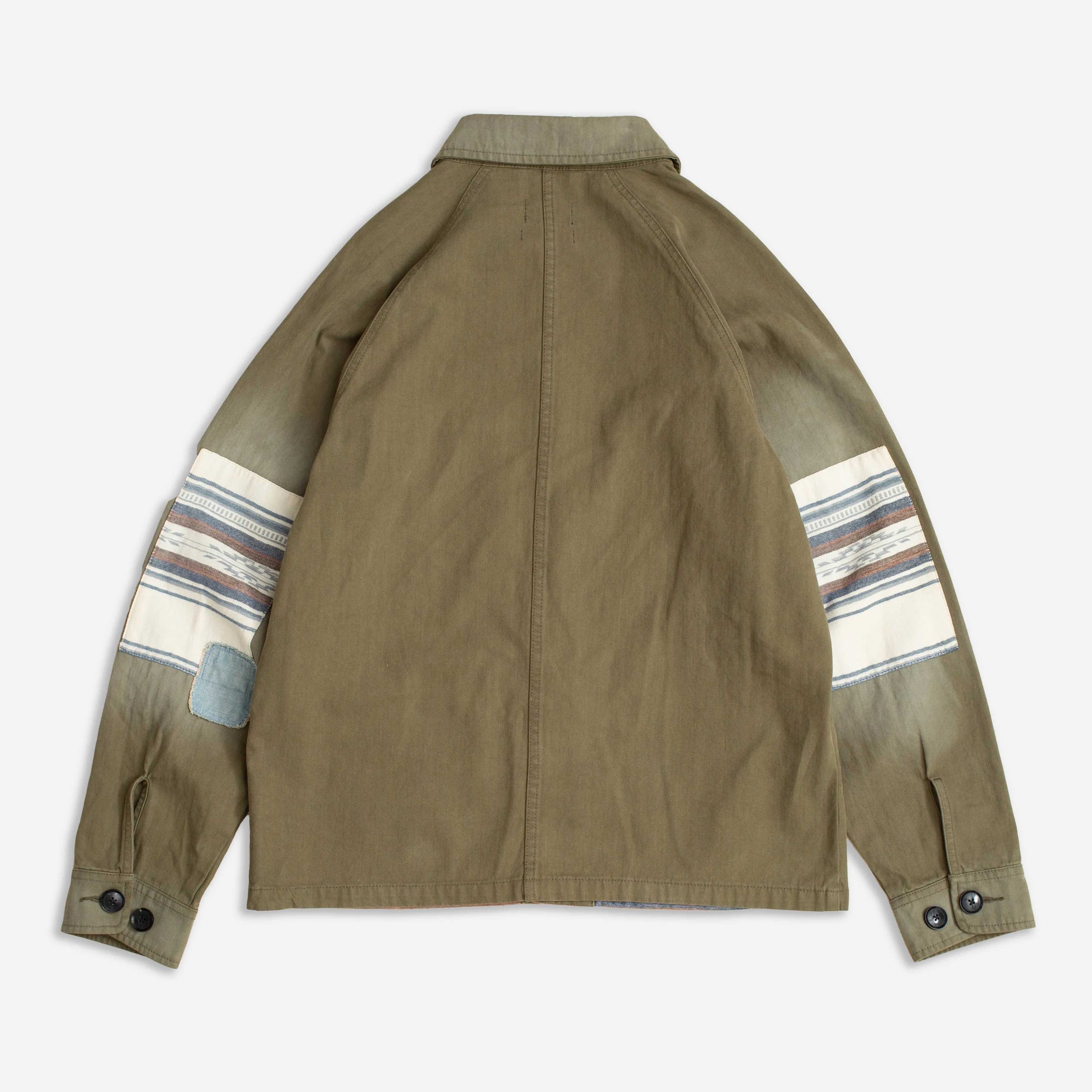 PATCHWORK CHORE JACKET - OLIVE