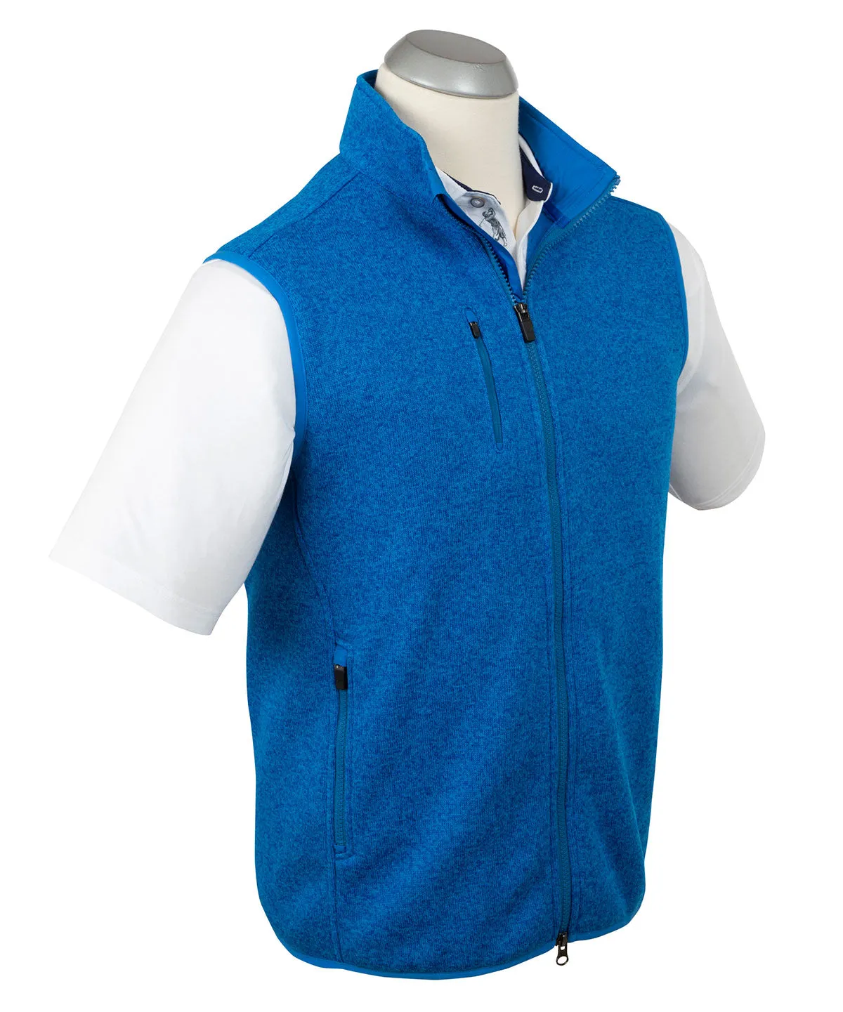 Performance Heathered Full Zip Fleece Vest